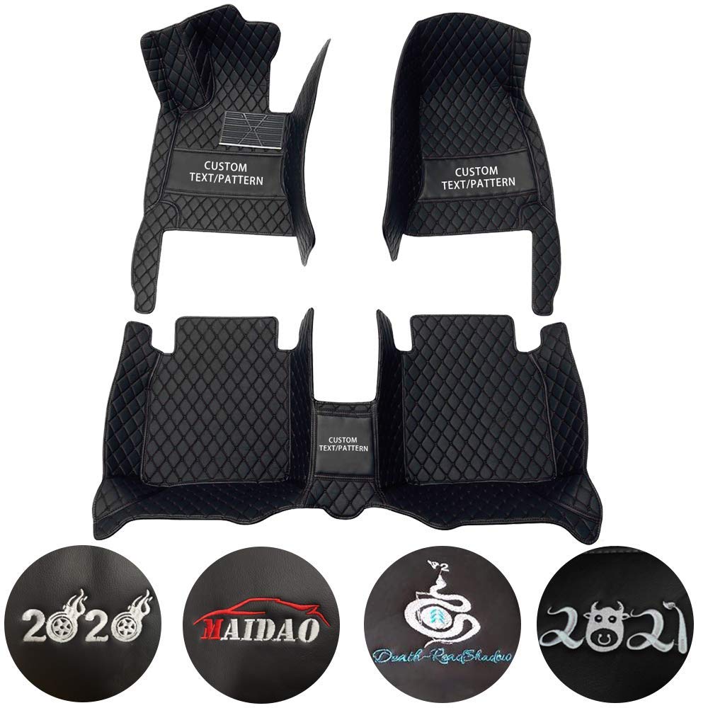 Custom Fit Car Floor Mats for Honda Accord 8th Gen (2008-2013) | Universal 99% Vehicle Compatibility | Waterproof & Non-Slip Leather Liners | Black Car Interior Accessories | Perfect for Daily Commute, Road Trips & All-Weather Protection