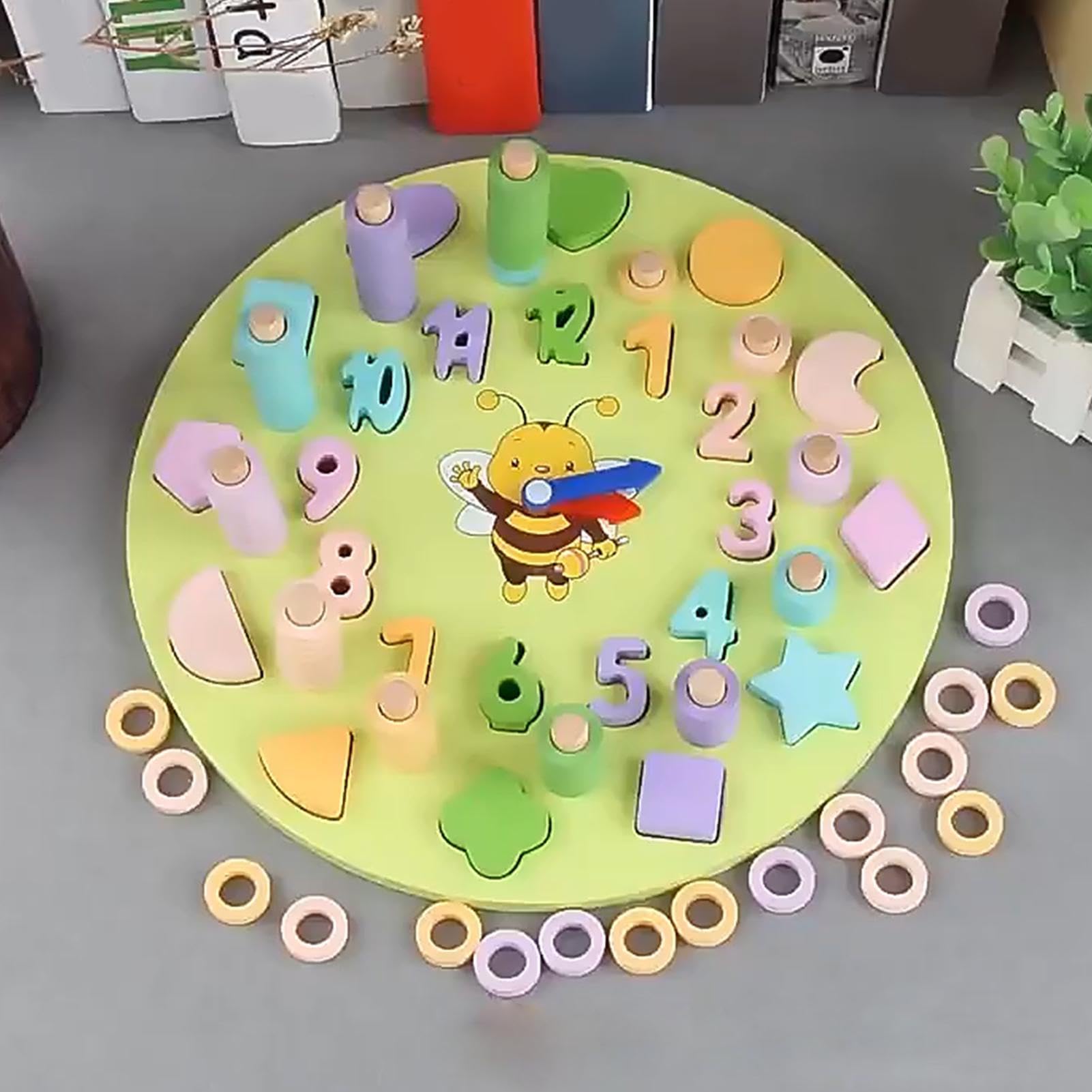 Colorful Matching Board Math Toy - Clock Learning Game for Preschoolers | Early Education Teaching Aid for Numbers & Time | Perfect for Classroom & Homeschool Activities
