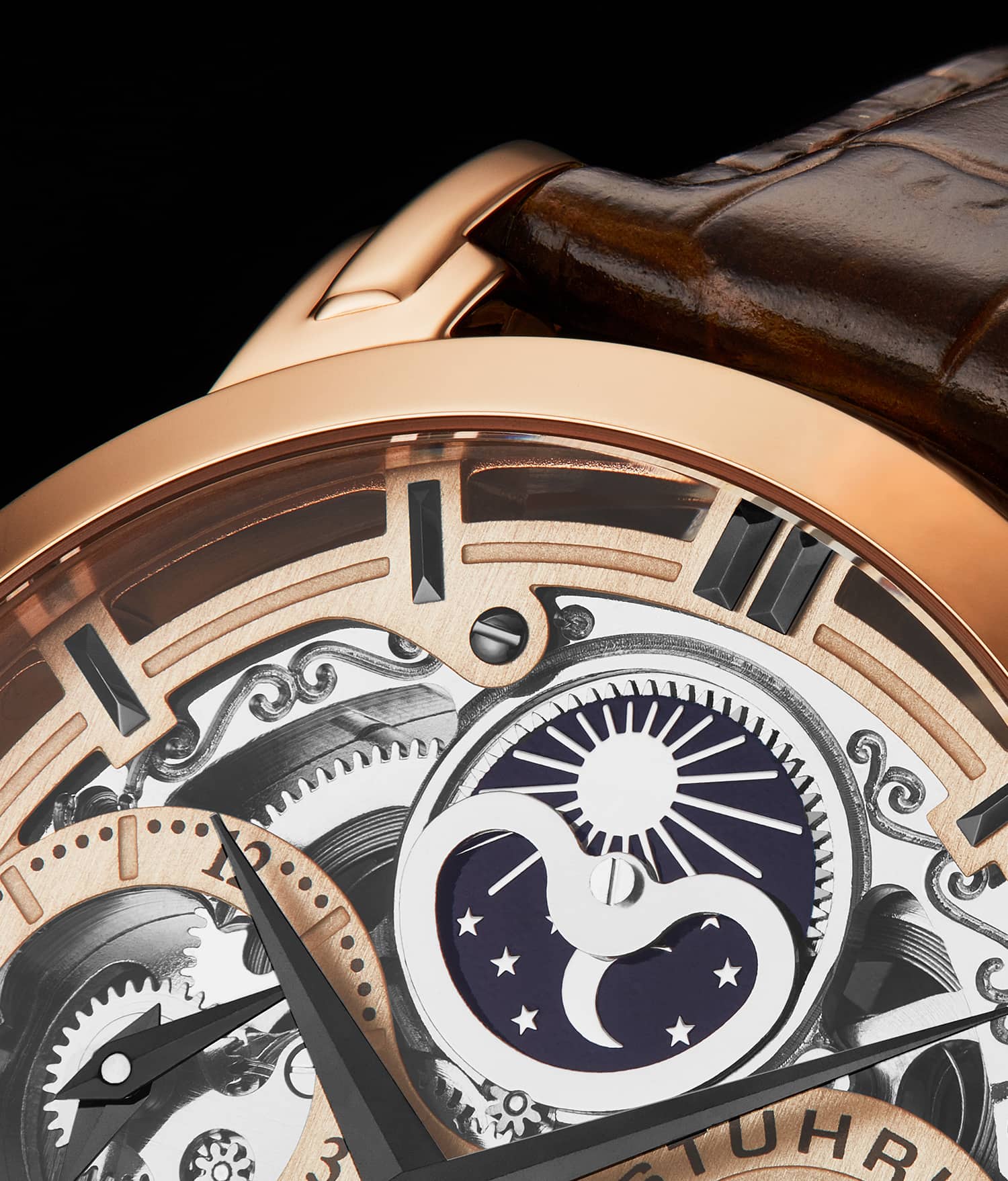 Anatol Dual Time 371 Automatic 46mm Skeleton Watch for Men - Luxury Stainless Steel Mechanical Timepiece with Exhibition Caseback - Perfect for Business, Formal Events & Gift Giving