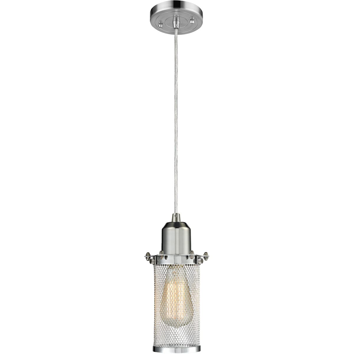 Innovative 900-1P-PC-CE219-PC Quincy Hall Single Light Mini Pendant - Polished Chrome Finish from The Austere Collection | Perfect for Kitchen Islands, Dining Rooms & Entryway Lighting