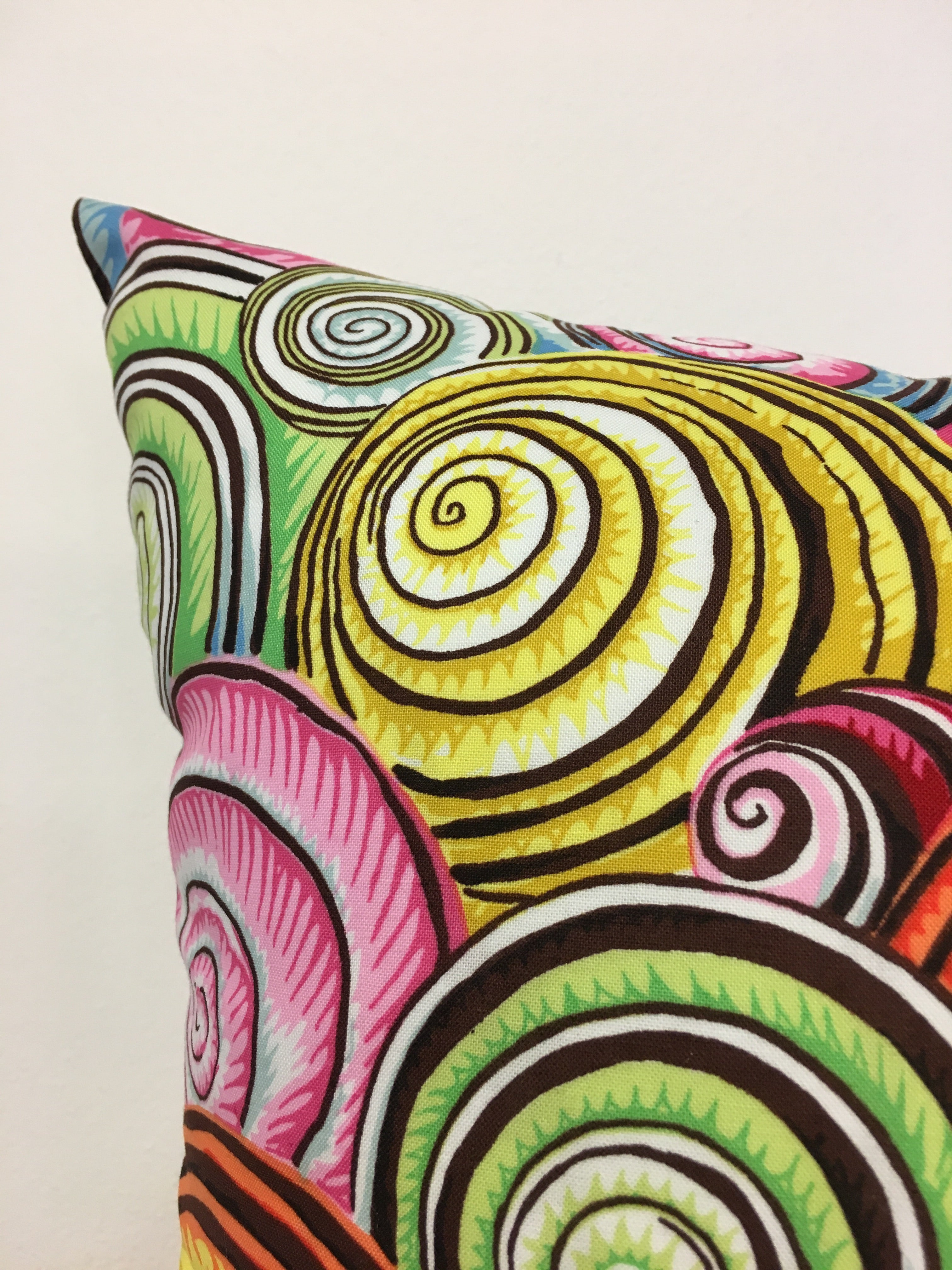 Multi Spiral Seashell Throw Pillow 17x17 - Soft Decorative Cushion for Coastal Living Room, Beach House & Boho Bedroom Decor