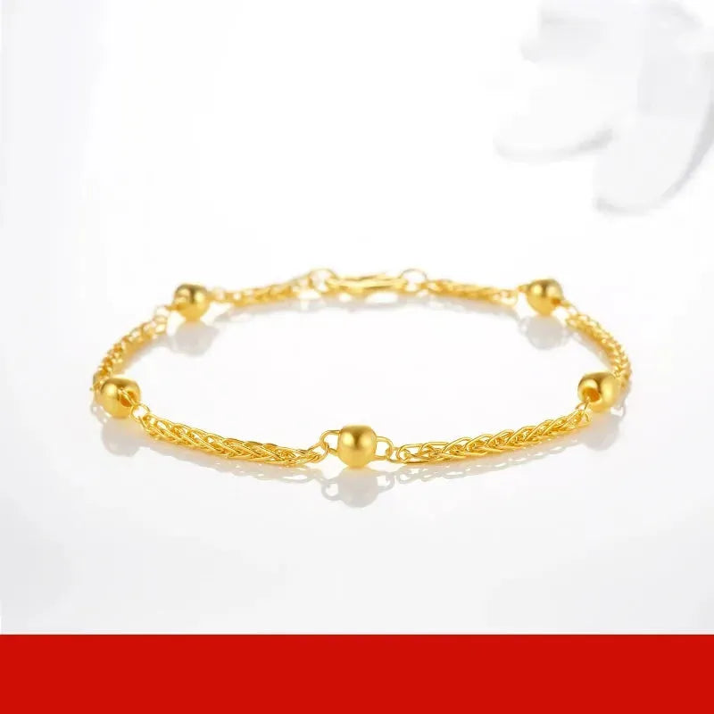 24K Pure Gold Bracelet 999 Solid Real Gold Bangle - Elegant Romantic Classic Jewelry for Women, Perfect Gift for Anniversary, Birthday & Valentine's Day