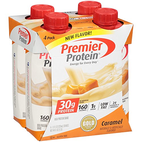 Premier Protein Shakes 4-Pack - 30g Protein, Caramel Flavor, 11 fl oz Each - Ideal for Post-Workout Recovery, Meal Replacement & On-the-Go Nutrition