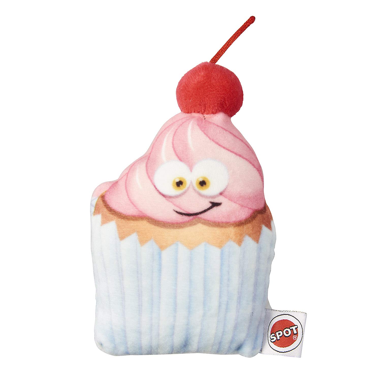 4 Inch Soft Plush Cherry Cupcake Dog Toy - Cute & Chew-Resistant Puppy Chew Toy for Small & Medium Dogs - Perfect for Playtime, Training Rewards & Birthday Gifts