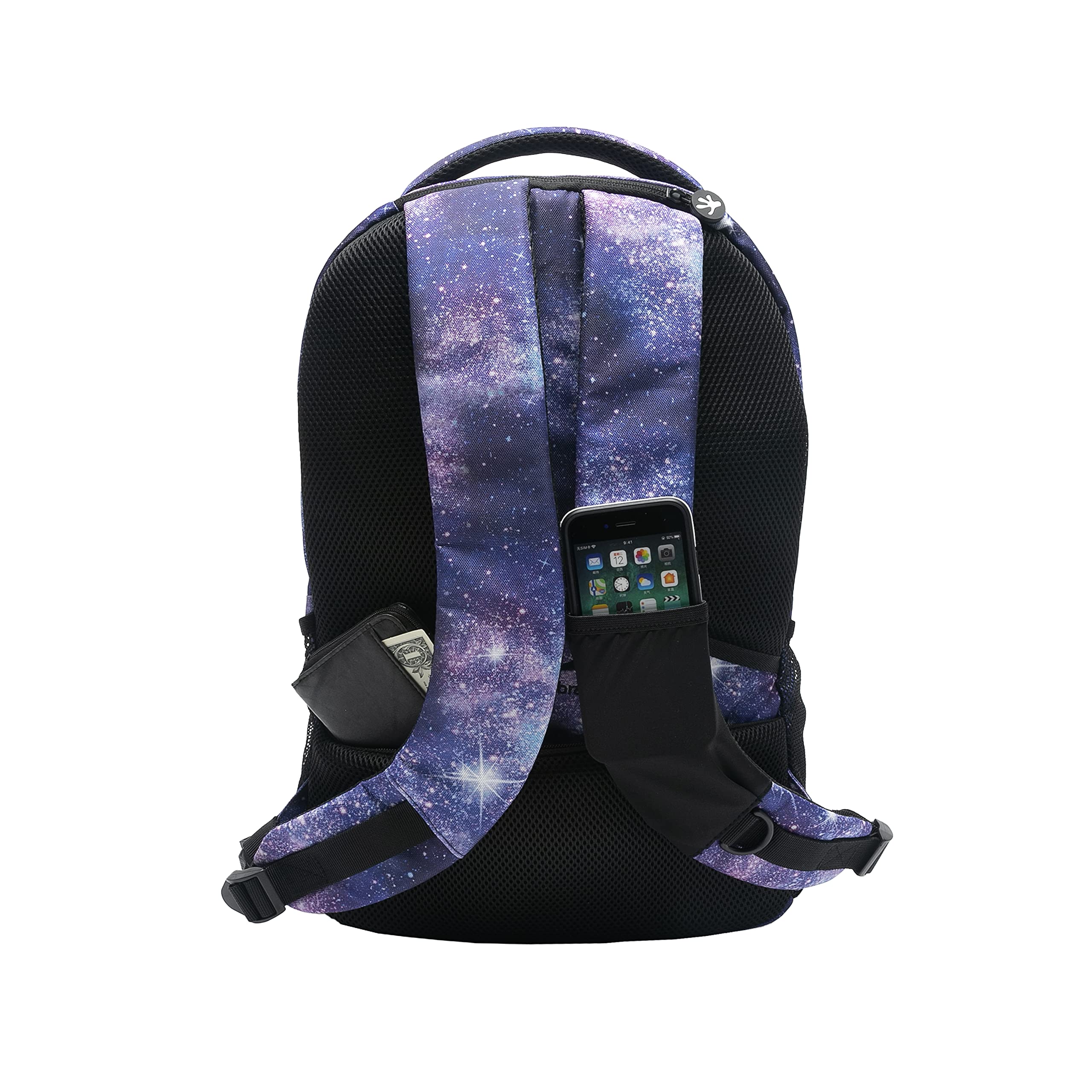 Geckobrands Ambition Backpack Galaxy - Durable Laptop Backpack for Men & Women, Perfect for Work, Travel & College | Water-Resistant Bookbag with USB Charging Port & Spacious Compartments | Ideal for Commuting, Business Trips & Campus Life