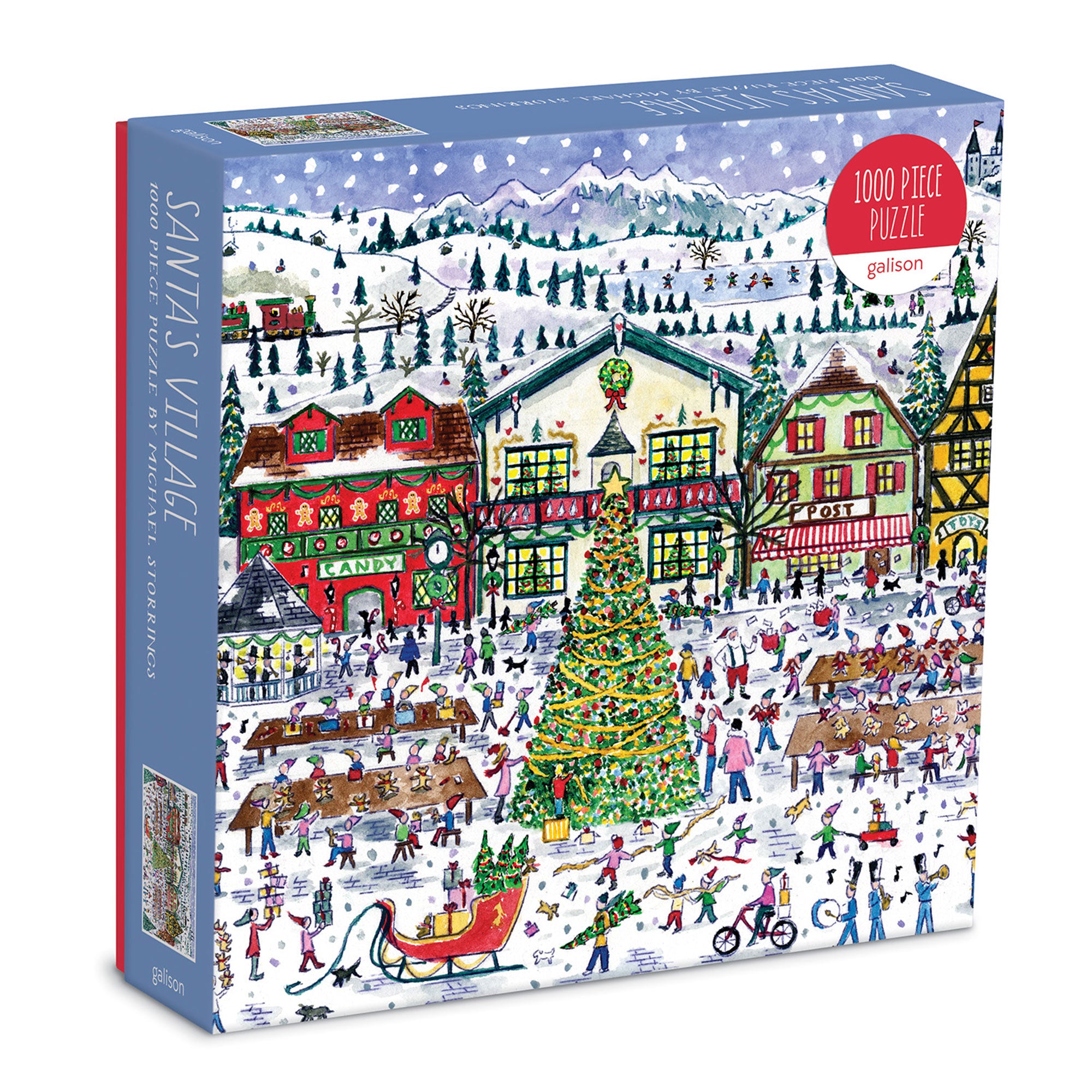 1,000 Piece Christmas Jigsaw Puzzle - Santa's Village Winter Scene | Holiday Family Activity & Home Decor Gift