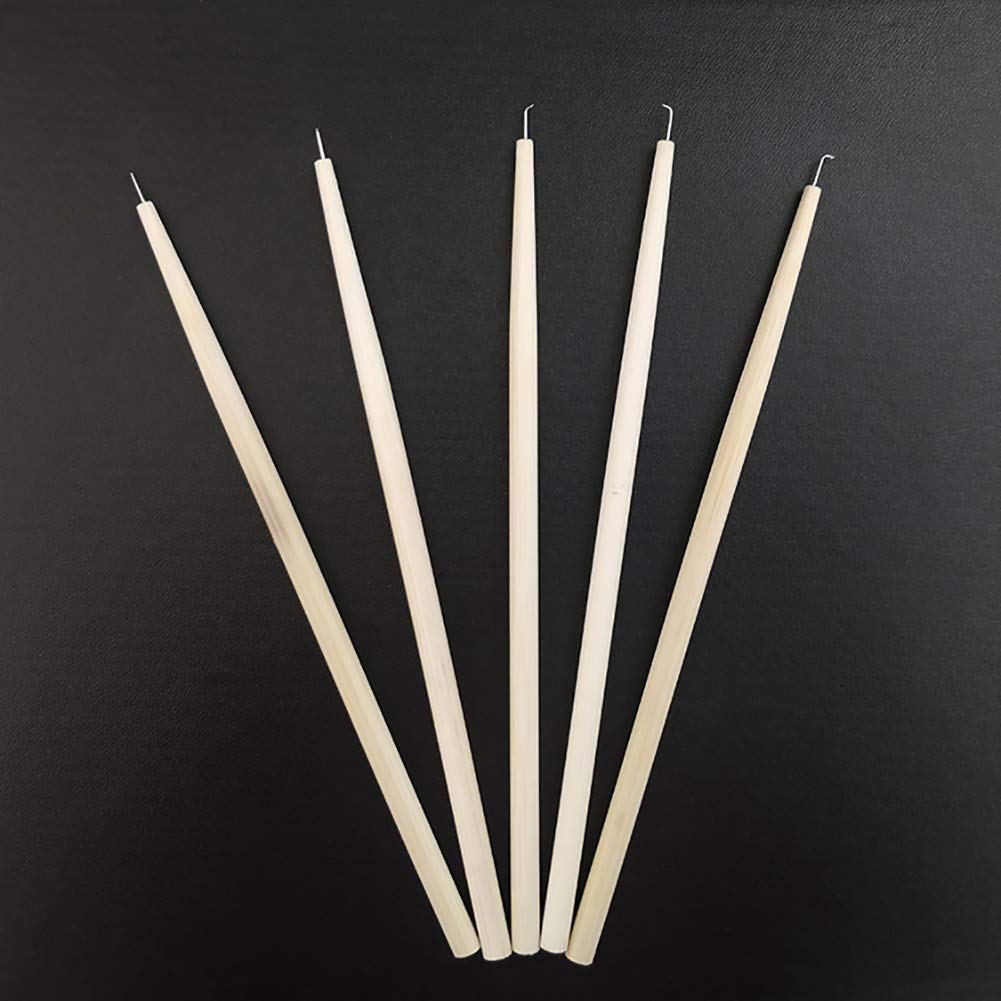 3 Pcs Wooden Handle Hair Weave Needles for Wig Making - Professional Ventilating & Hooking Tools for Extensions, Braiding & Cosplay (Perfect for Salon, DIY & Costume Design)