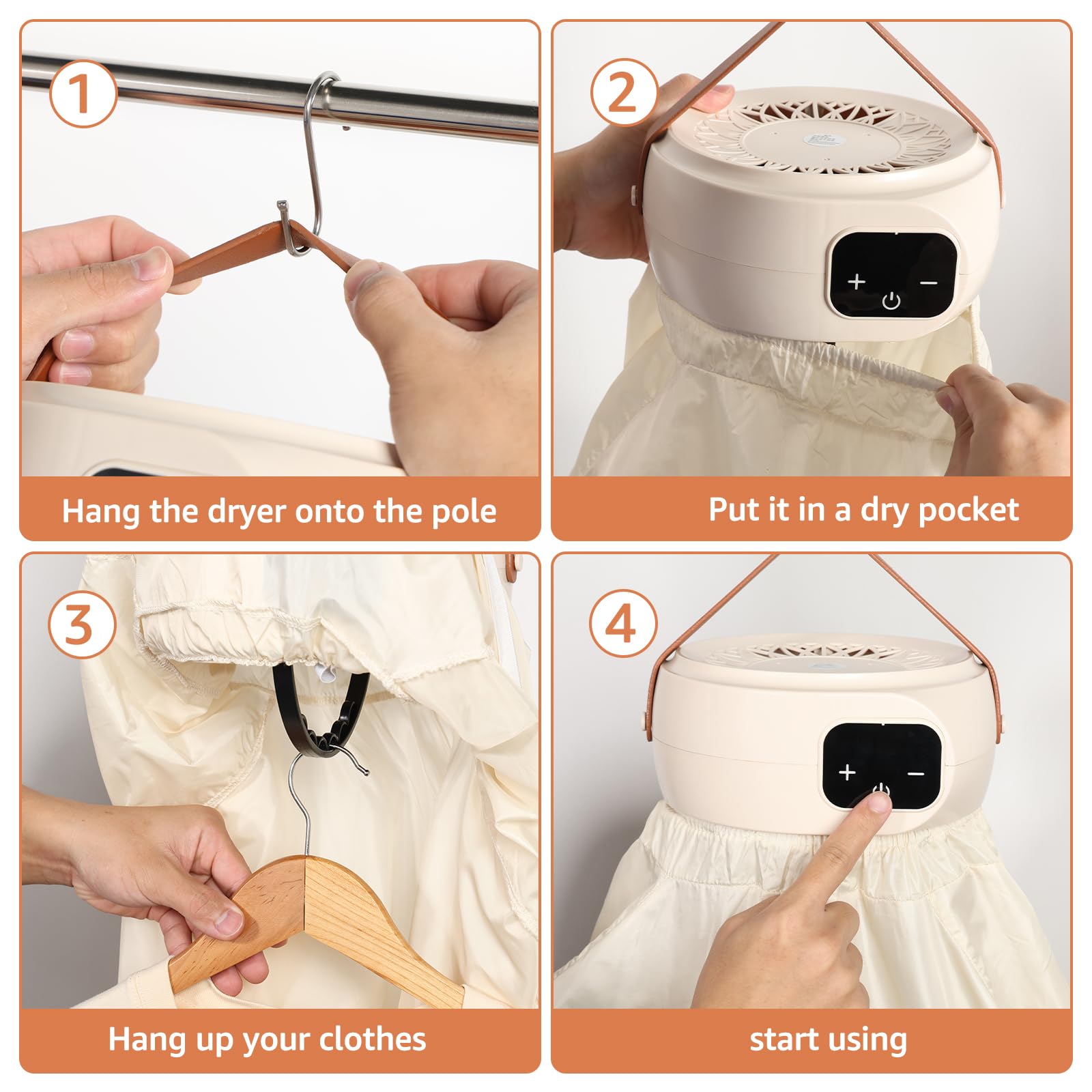 Portable Clothes Dryer - Compact & Foldable Mini Dryer Machine with Timer for Apartments, RVs, Travel | Perfect for Underwear, Baby Clothes, Stockings & Small Laundry Loads | Space-Saving & Energy Efficient