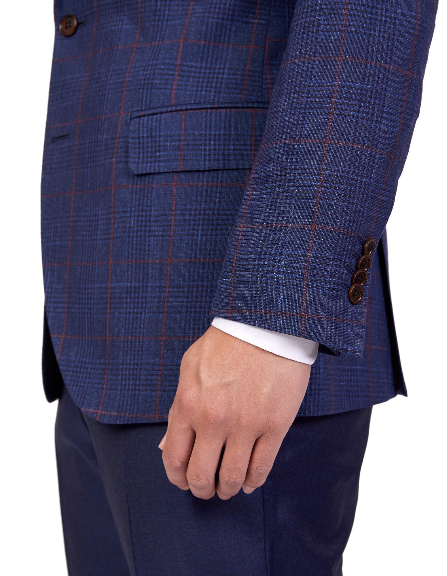Henry Sartorial Carlton Blended Linen Blazer for Men - Navy/Red Stripe - Lightweight Summer Business Casual Jacket - Perfect for Weddings, Office & Outdoor Events (Size Large)