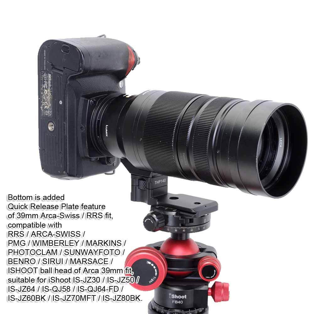 iShoot Lens Collar Replacement Foot Tripod Mount Ring Base for Panasonic Leica DG Vario-Elmar 100-400mm f/4-6.3 ASPH Power OIS Lens - Arca-Swiss Compatible Quick Release Plate - Perfect for Wildlife Photography & Outdoor Shooting
