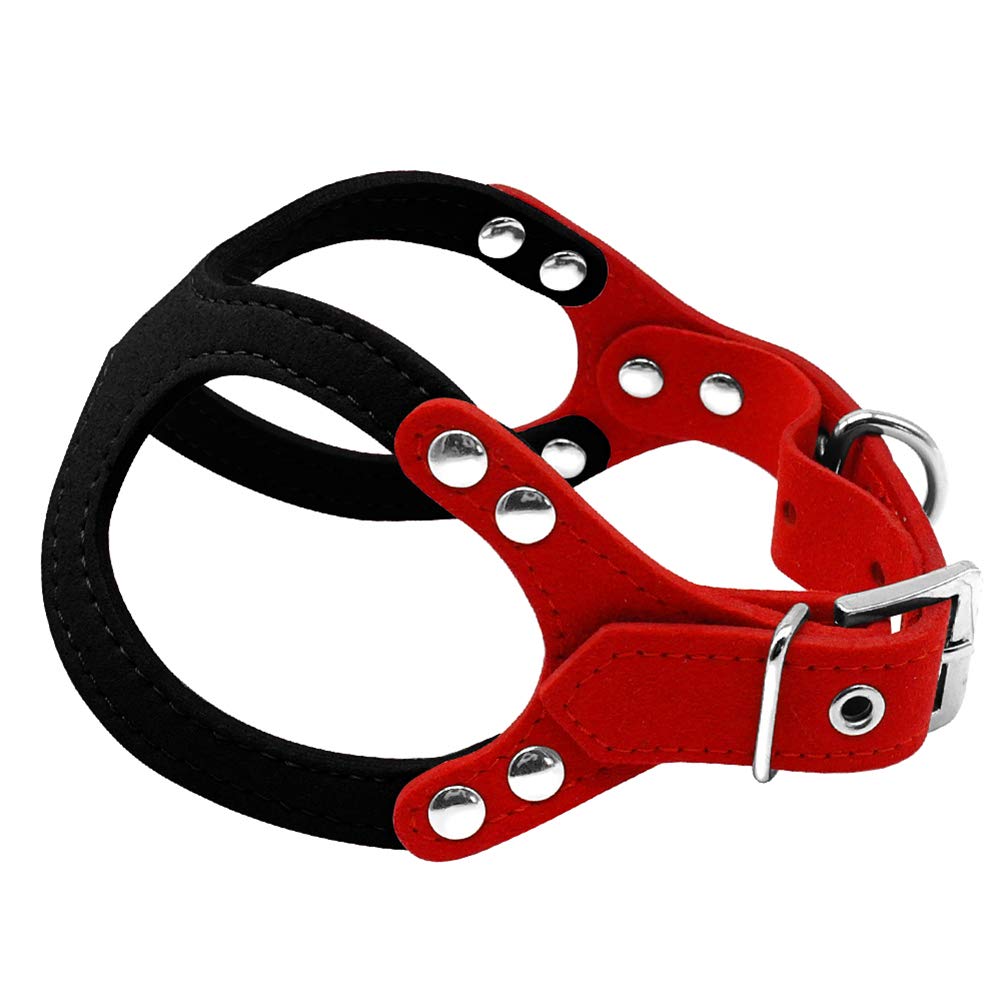 Soft Suede Adjustable Dog & Cat Harness for Small Breeds - Chihuahua, Yorkie, Teddy - Black, Red, Pink - S/M/L Sizes - Perfect for Walking, Training & Outdoor Adventures