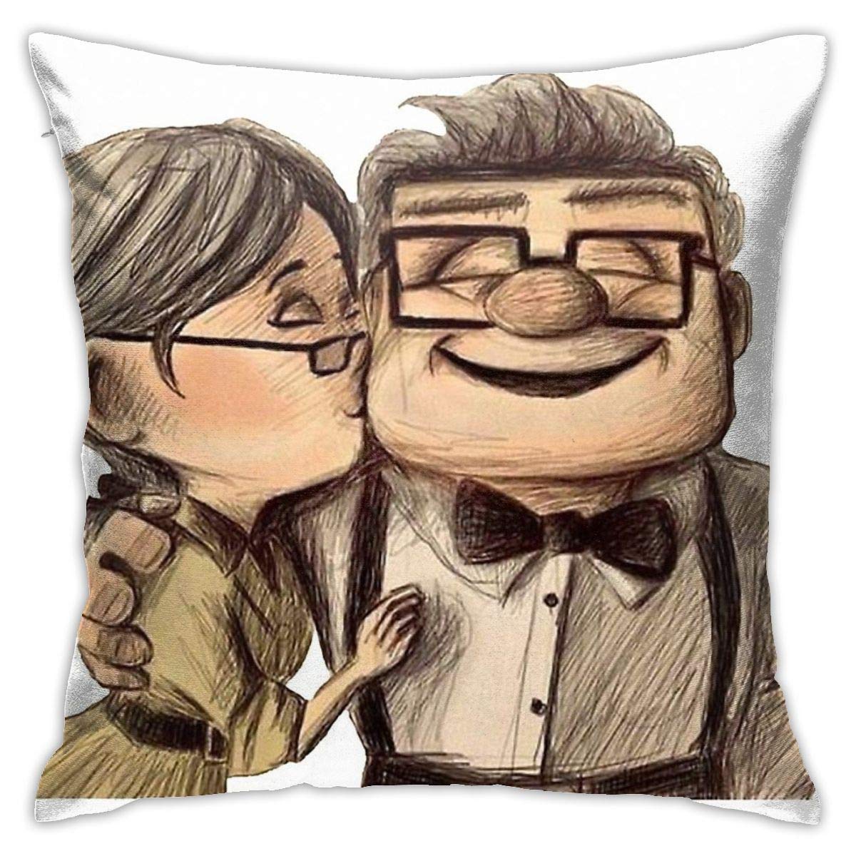 KIILA Carl and Ellie Home Decorative Throw Pillow Covers 18x18 Inch - Soft Couch Cushion Cases for Sofa, Living Room, Bedroom Decor - Perfect for Home, Office & Gift Giving