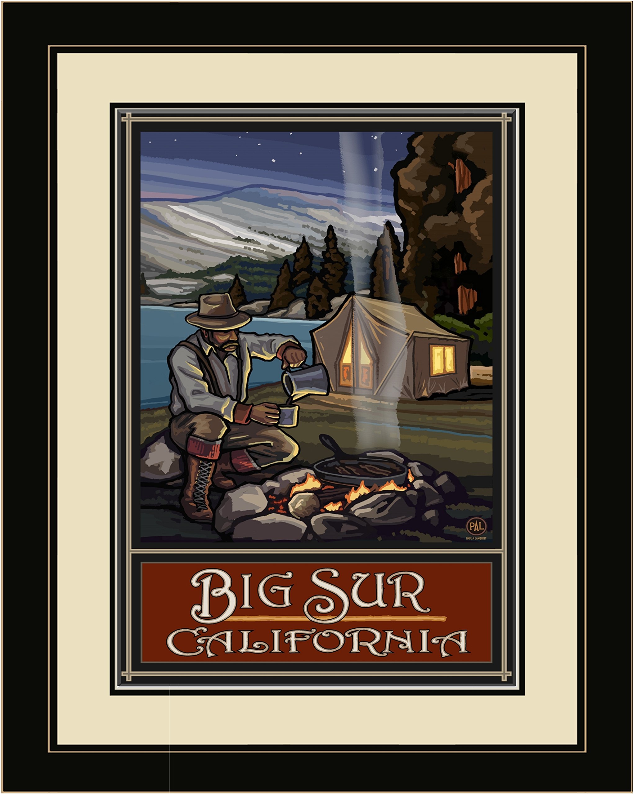 Big Sur California Framed Wall Art Print - 20x26 Inches, Northwest Art Mall PAL-6500 - Perfect for Living Room, Bedroom & Office Decor