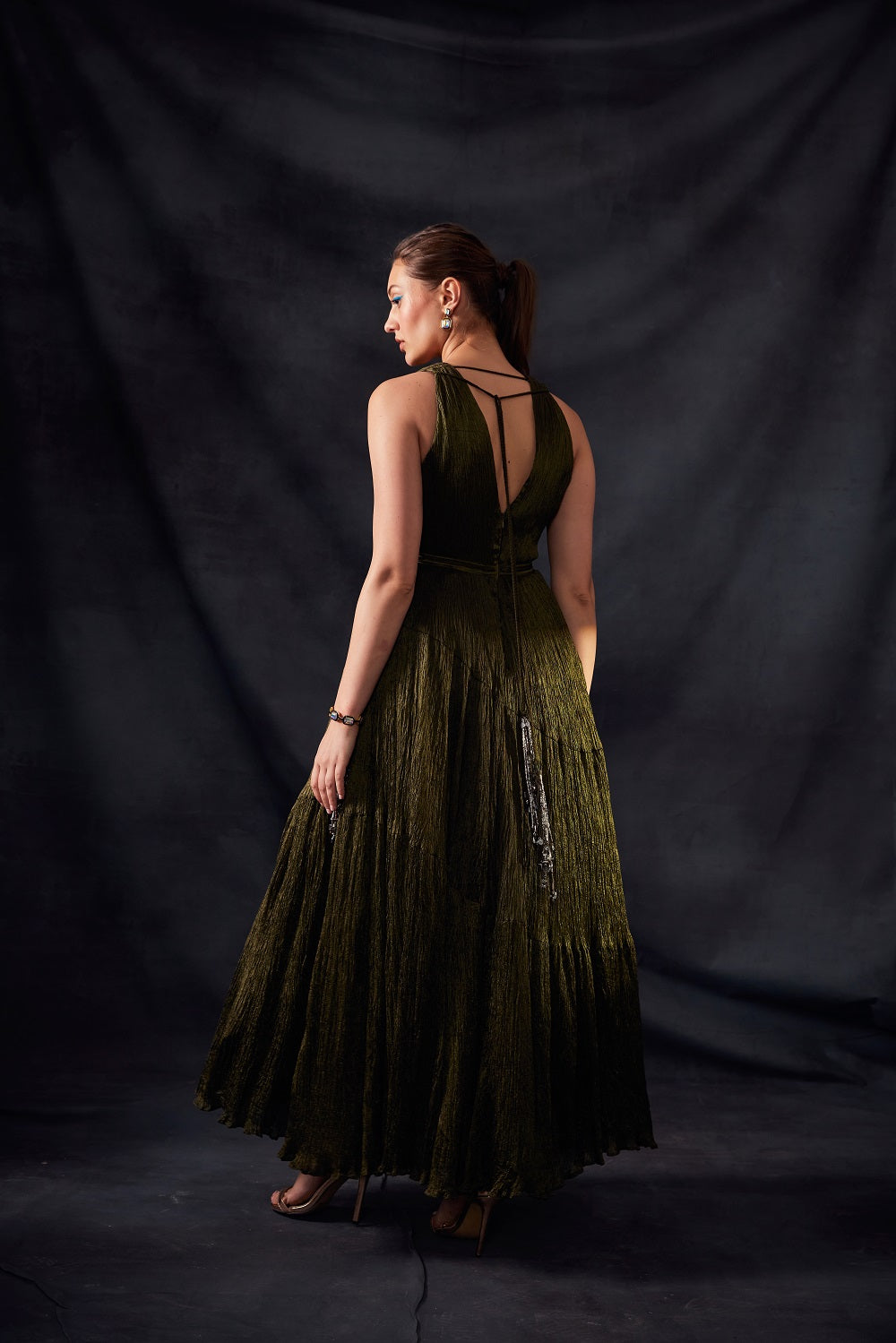Olive Green Crush Maxi Dress - Flowy Long Boho Summer Dress for Women | Perfect for Beach Vacations, Music Festivals & Date Nights