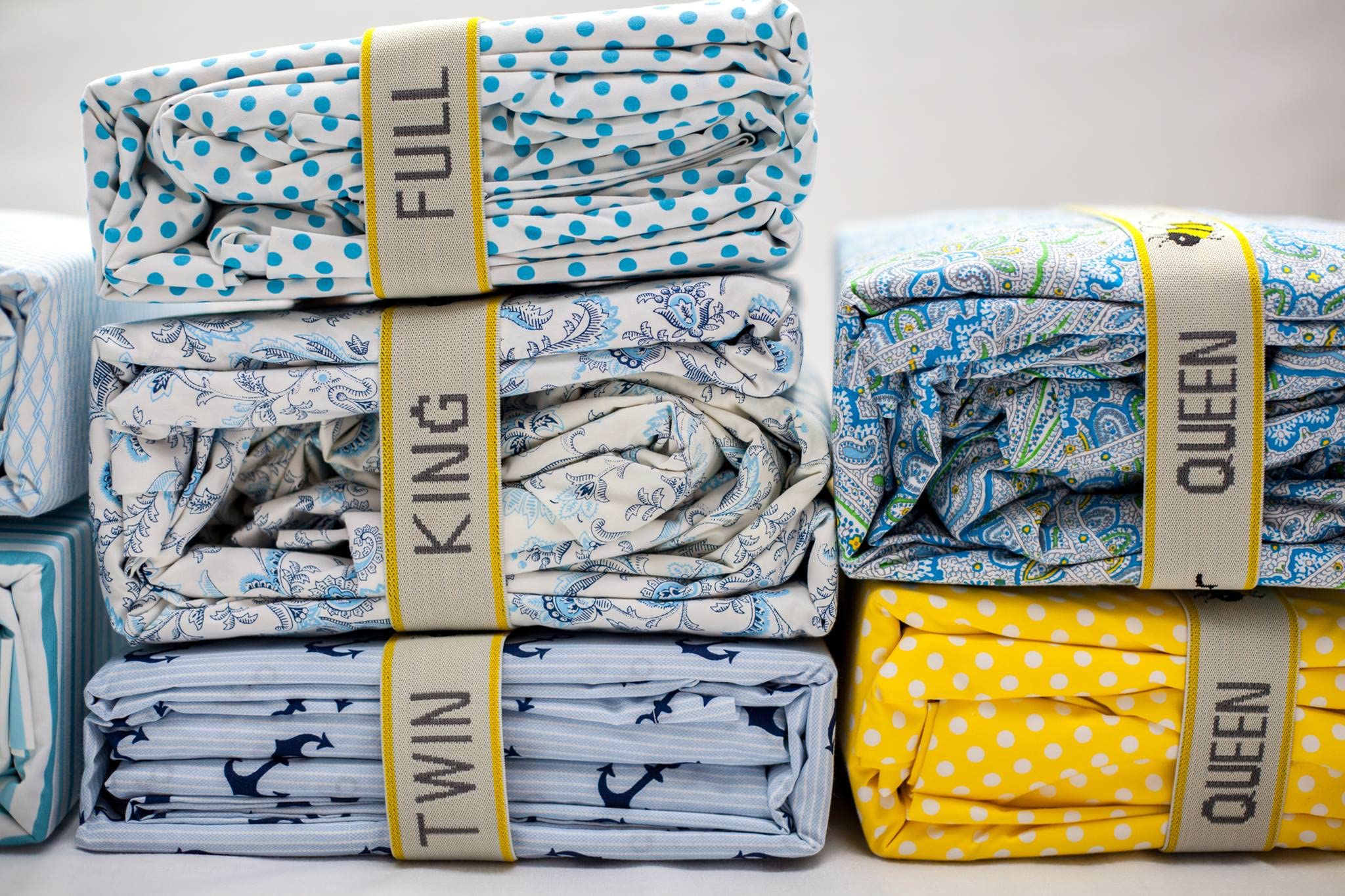 Premium Bed Sheet Organizer Bands - Made in USA - Closet Storage Labels for Linens & Duvet Covers (Set of 2) - Perfect for Home Organization & Space-Saving Bedding Storage