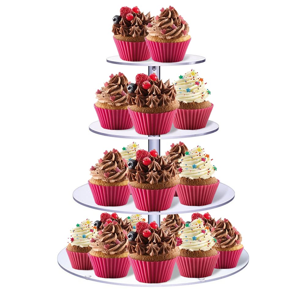 5-Tier Acrylic Cake Stand for Cupcakes, Desserts & Candy - Square Serving Platter for Tea Parties, Weddings & Birthday Decor by WEPDIY | Perfect for Buffet Displays, Baby Showers & Holiday Celebrations