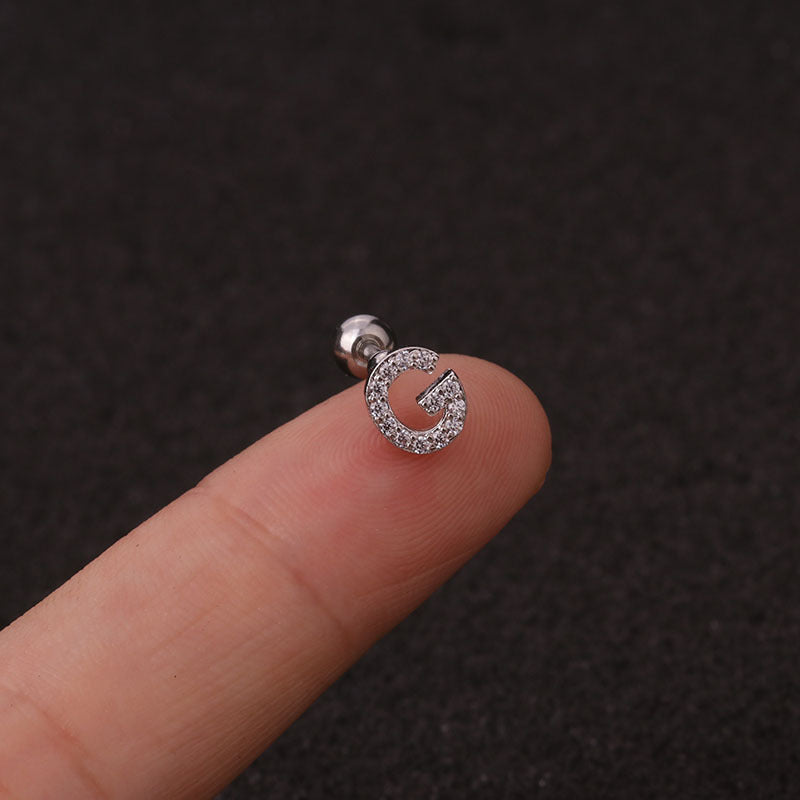 16G Surgical Steel Cartilage Earrings - Alphabet Letter Design | Hypoallergenic Body Jewelry for Women & Men | Perfect for Daily Wear, Parties & Gifts | HSPJ19106