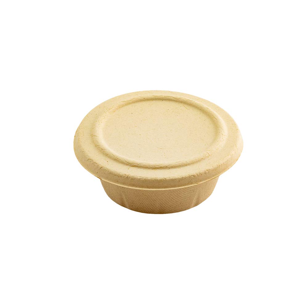 Pulp Tek 4.8 x 4.8 Inch Airtight Lids for 9oz Bagasse Takeout Containers - 100 Pack | Eco-Friendly Disposable Food Container Lids | Perfect for Restaurants, Catering & Meal Prep