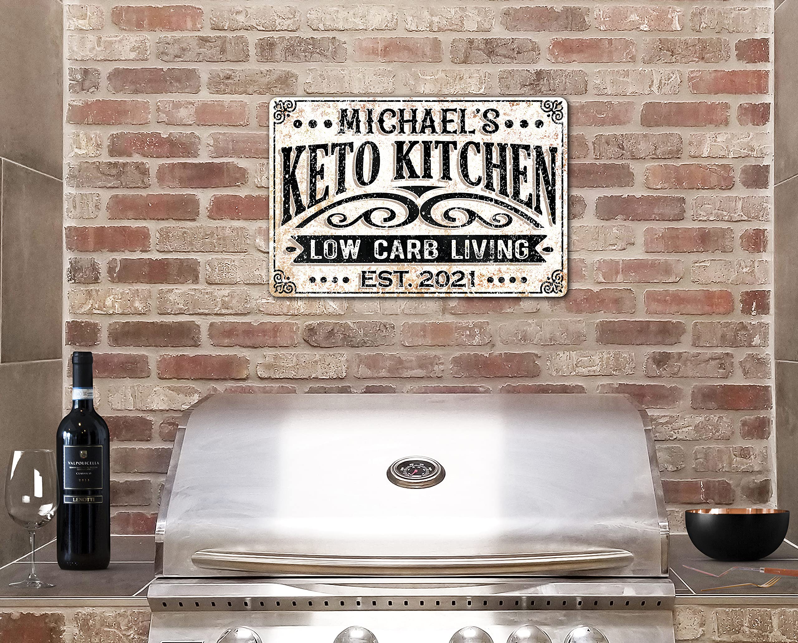 Custom Keto Diet Metal Wall Sign - Motivational Kitchen Decor for Weight Loss & Healthy Lifestyle - Perfect for Home Gym, Office or Fitness Studio