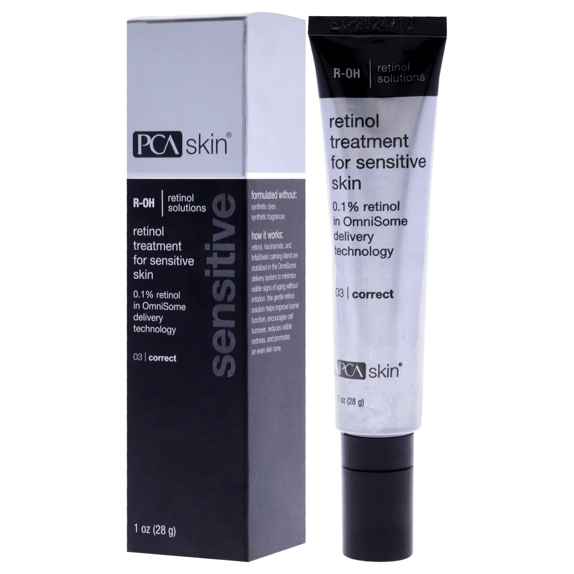 PCA SKIN Retinol Treatment for Sensitive Skin - Anti-Aging Cream for Fine Lines & Wrinkles, 1 fl oz | Gentle Night Serum for Dry & Mature Skin | Perfect for Evening Skincare Routine