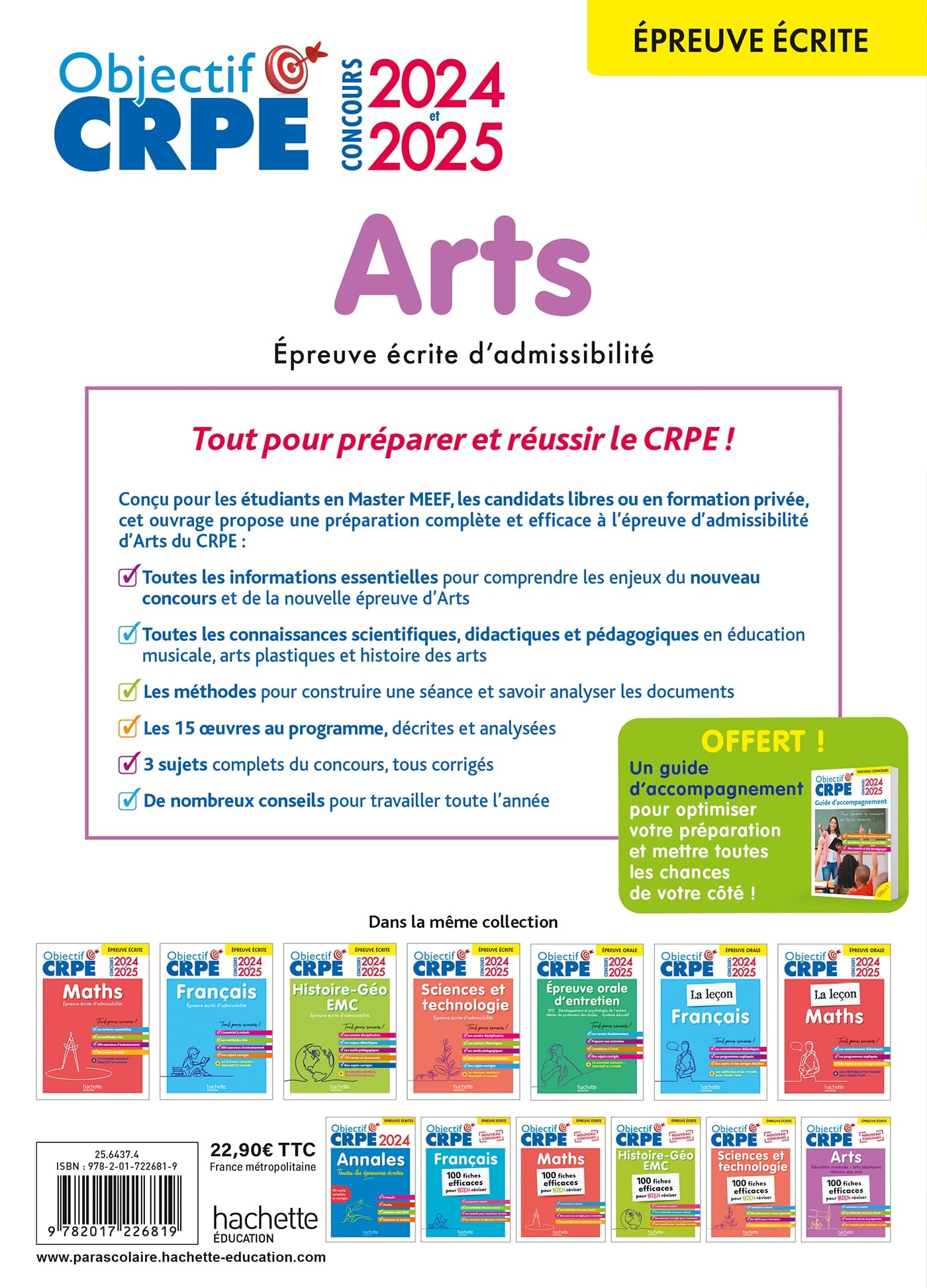 CRPE 2025 Arts Exam Preparation Book - Study Guide for Written Admission Test | Teacher Certification Test Prep for Visual Arts & Music Education