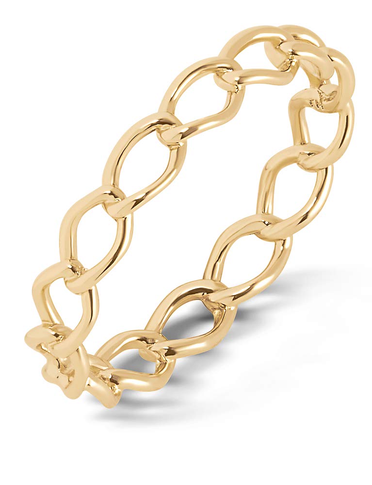Elegant Milla Sterling Silver Rings for Women - Dainty Stackable Open Circle & Chain Gold Rings | Perfect for Layering, Everyday Wear & Special Occasions