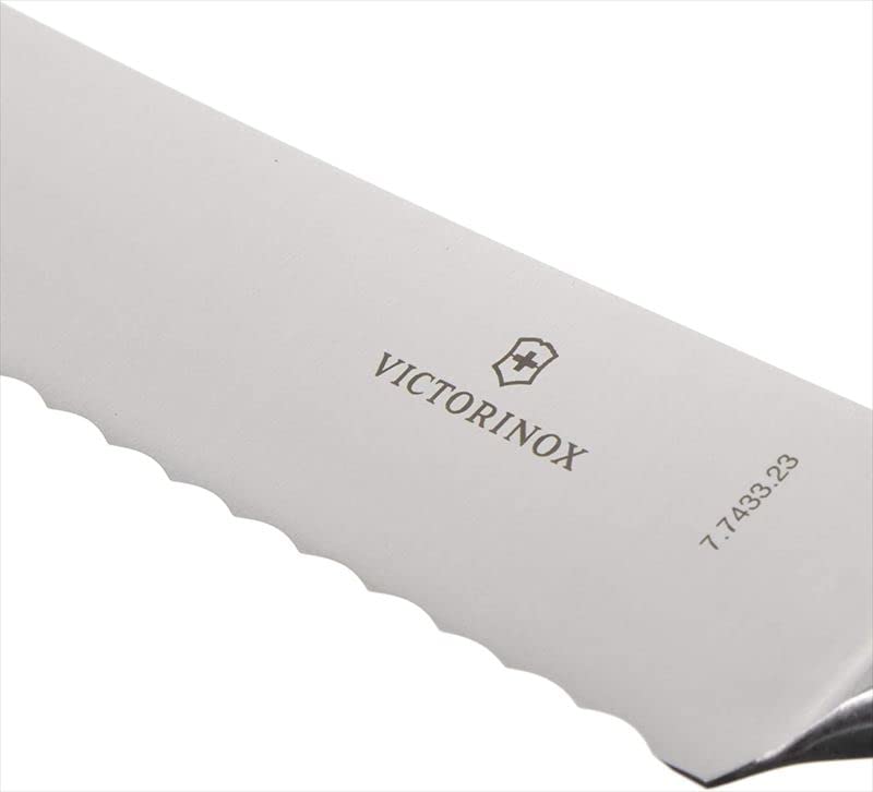 Victorinox Kitchen Grande Maitre 9-Inch Bread Knife with Ergonomic POM Handles - High-Quality Forged Steel Blade - Perfect for Slicing Bread, Pastries & More - Includes Gift Box (Model 7.7433.23G) - Ideal for Home Bakers, Professional Chefs & Culinary Enthusiasts