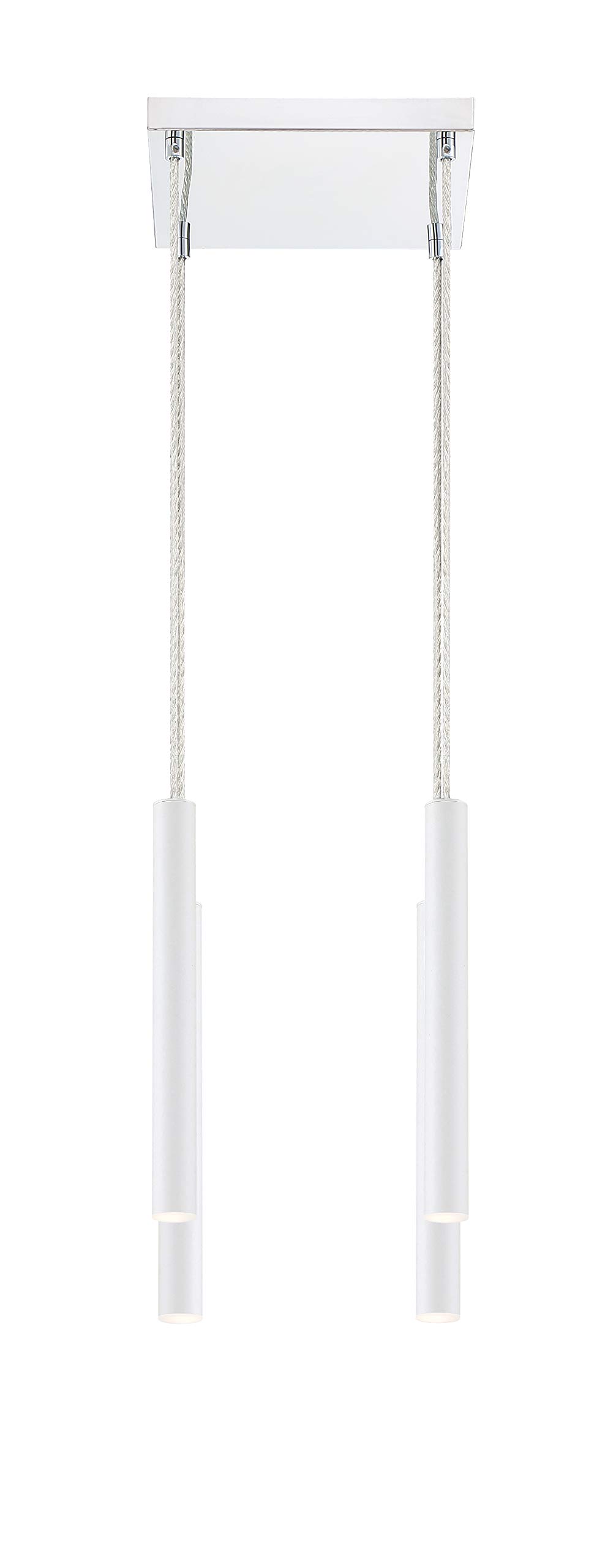 4-Light Matte White Pendant Lighting Fixture for Kitchen Island, Dining Room & Billiard Table - Modern Farmhouse & Industrial Style Chandelier