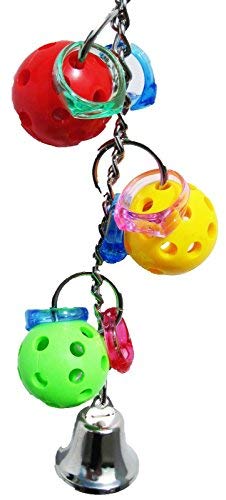 Bonka Bird Toys 1950 Jingle Balls - Colorful Parrot Cage Toy for Cockatiels, Lovebirds & Parakeets - Interactive Bird Entertainment for Playtime & Exercise