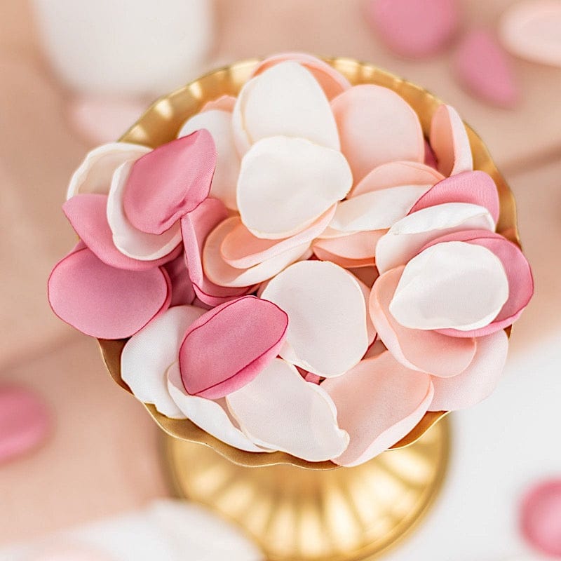 400 Silk Rose Petals - Matte Round Artificial Flowers for Wedding Decor, Table Scatter, Party Confetti - Perfect for Centerpieces, Aisle Decor & Romantic Events