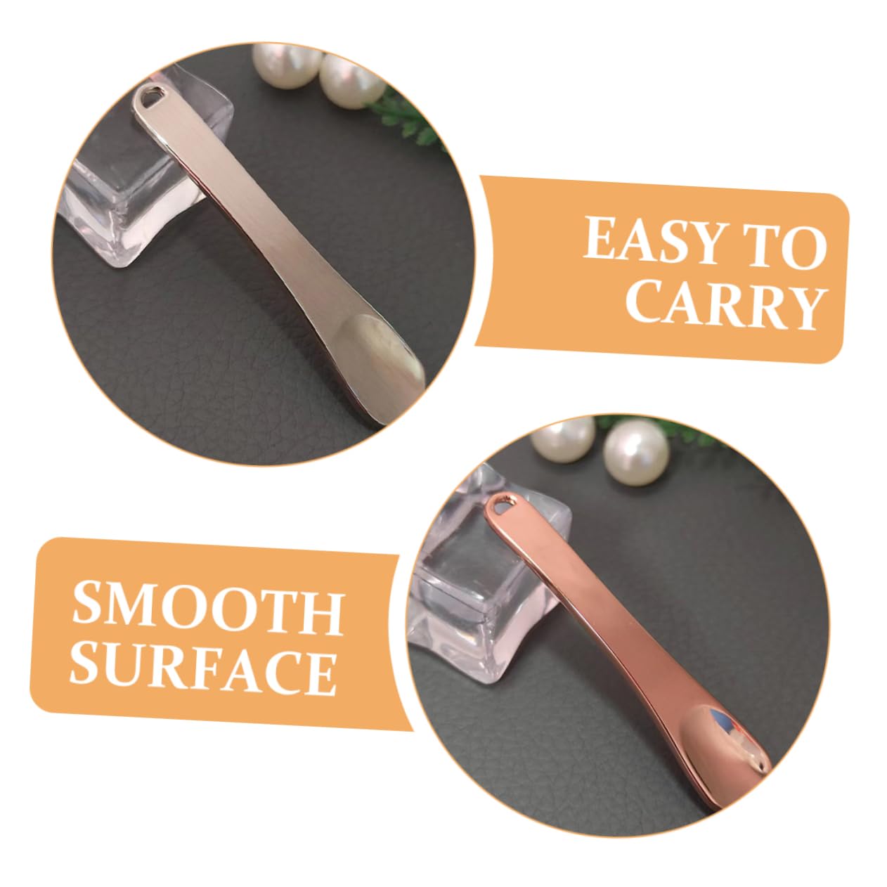 3Pcs Zinc Alloy Cosmetic Spoons - Facial Massage & Skincare Tools for Makeup, Lotion Application & Beauty Routine | Perfect for Spa, Home Skincare & Professional Use