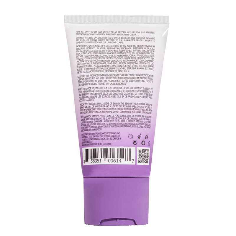 Good Dye Young DyePosit Purple Hair Mask - Semi-Permanent Vegan Hair Color Treatment for Vibrant Purple Tones - Perfect for DIY Hair Coloring at Home & Salon Use
