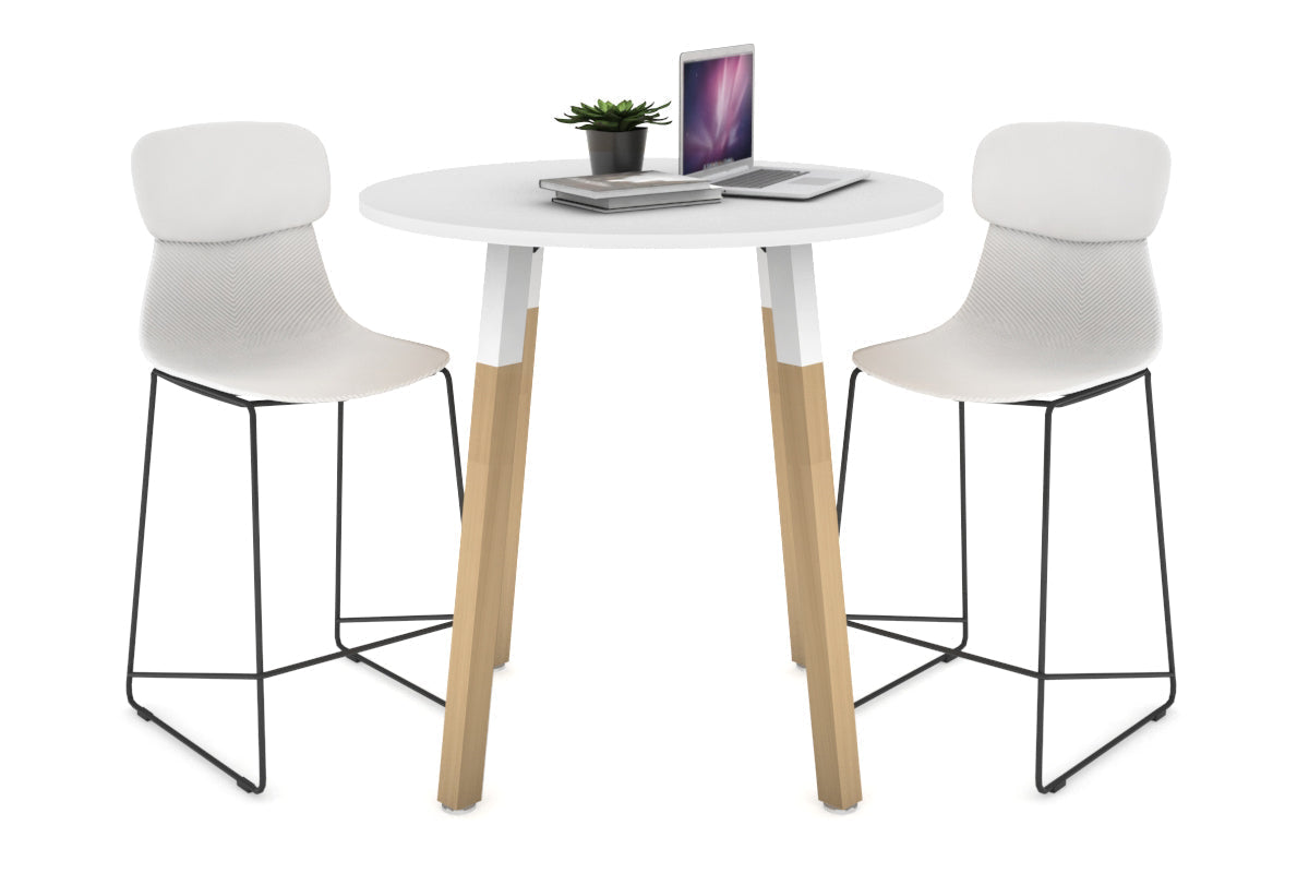 Solid Wood Round Dining Table with Quadro Counter Design - 31.5 Inch Diameter - Perfect for Kitchen, Dining Room, and Small Space Living