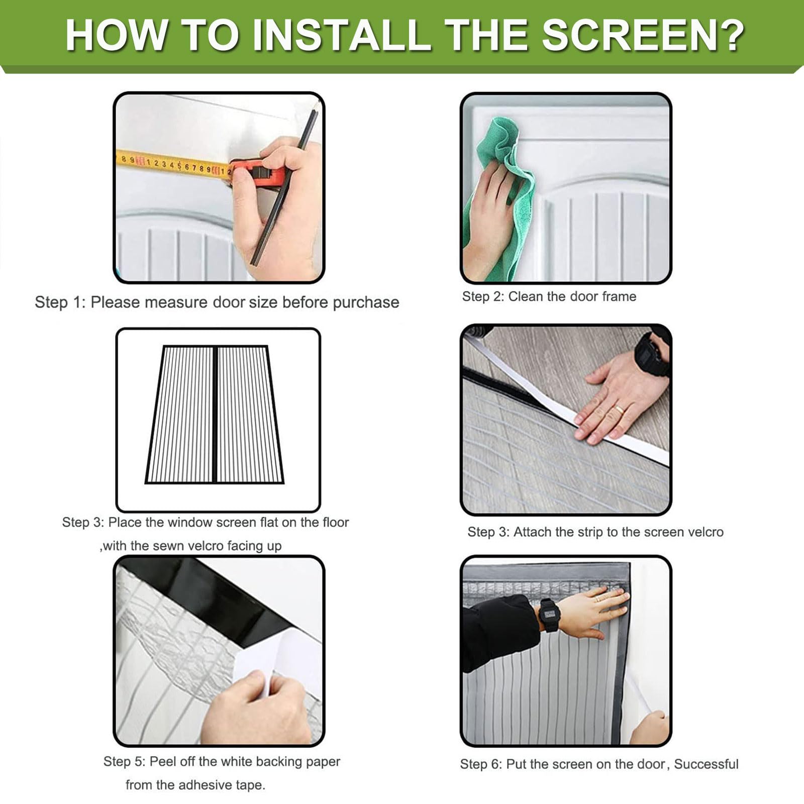**Fiberglass Magnetic Screen Door 57