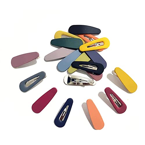 Shidara Matte Metal Snap Hair Clips for Women & Girls - 20 Pack Fashion Hair Barrettes & Hairpins Set | Multi-Color | Perfect for School, Work, and Special Occasions
