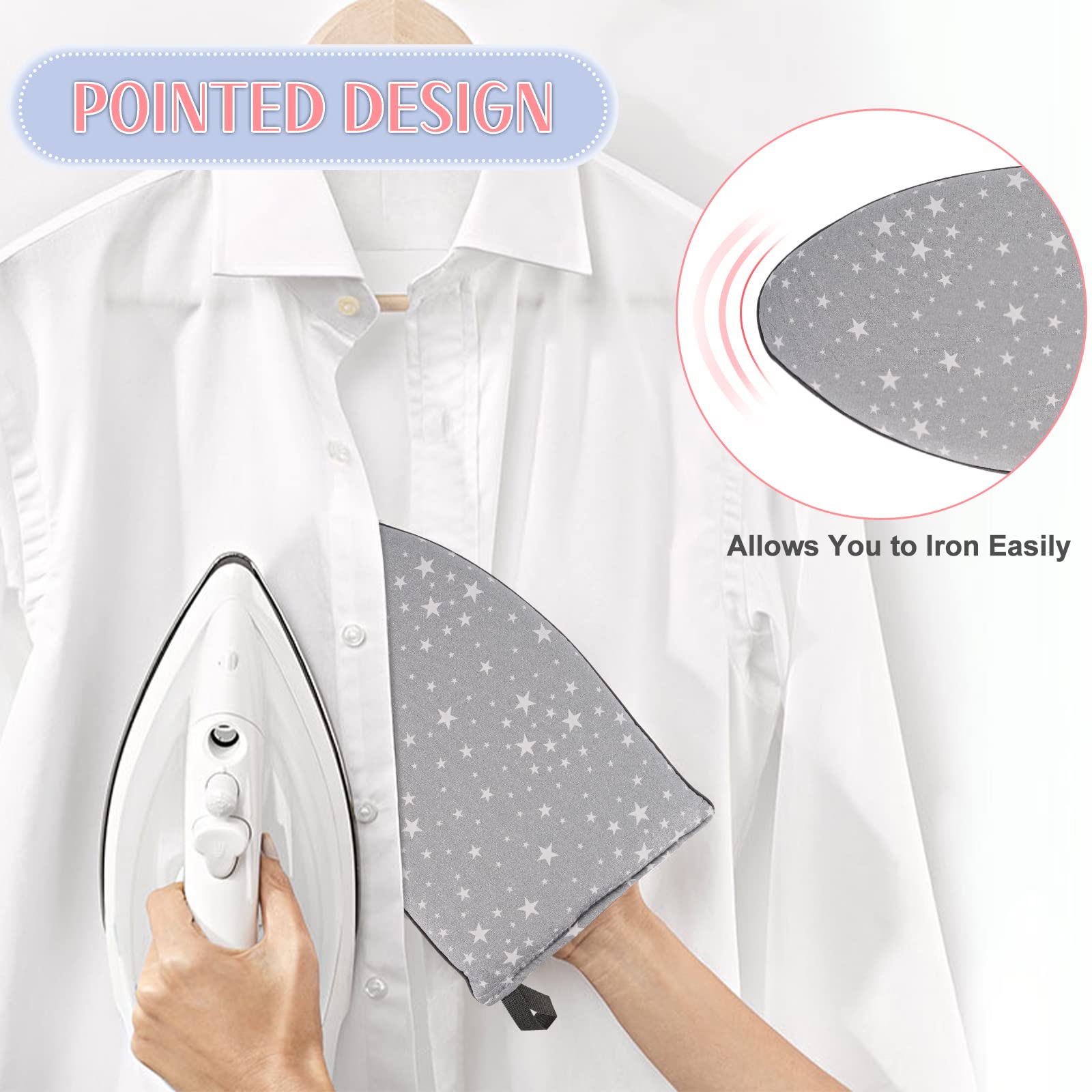 Waterproof Heat Resistant Ironing Glove with Finger Loop - Mini Steamer Mitt for Clothes & Garment Steamers (Grey, 2-Pack) - Perfect for Travel, Home Use & Quick Wrinkle Removal