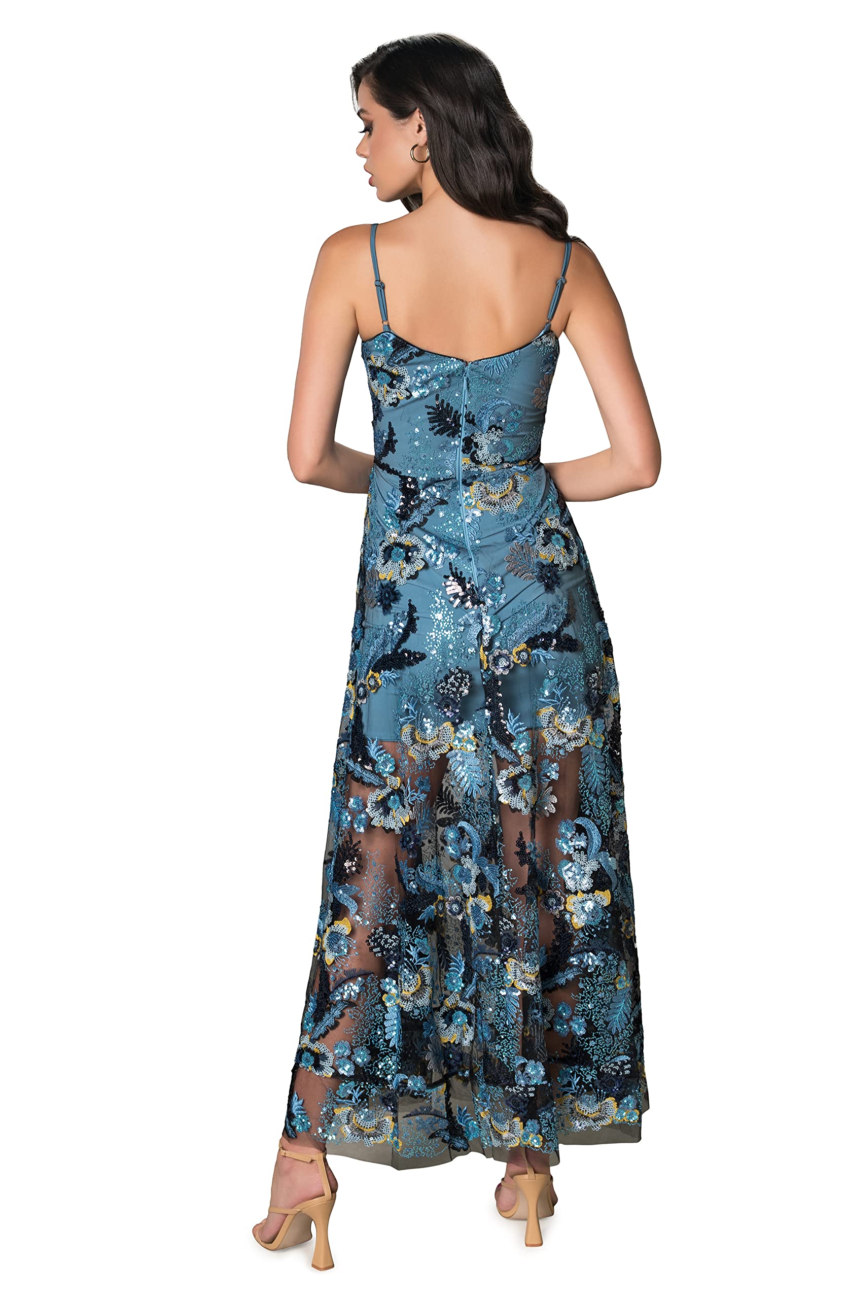 Dress the Population Women's Umalina Fit and Flare Maxi Dress - Elegant Long Formal Gown for Weddings, Parties & Special Occasions