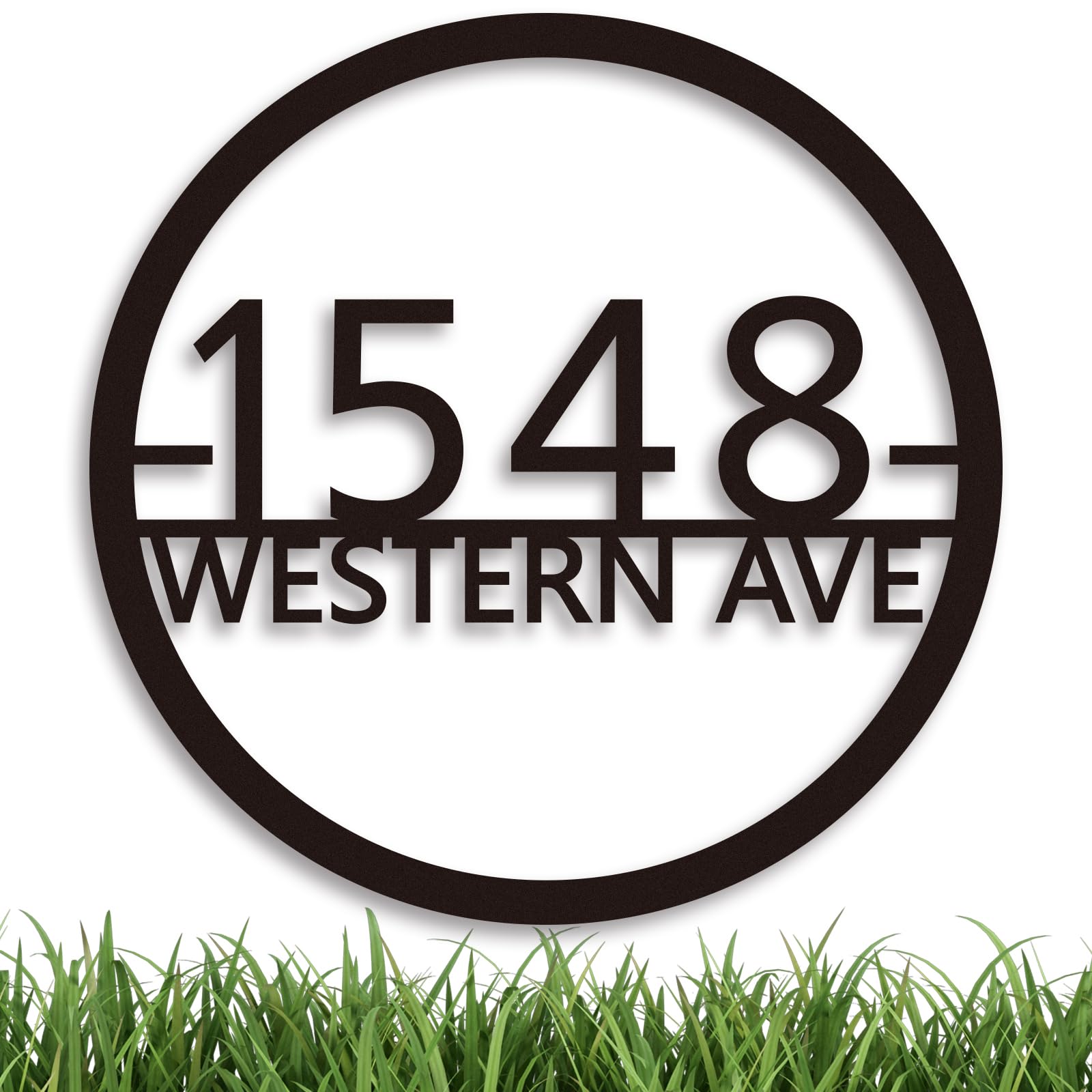 Custom Metal House Numbers for Outdoor - Personalized Modern Address Plaque Sign for Yard & Home - Durable Weatherproof House Numbering (Circle) - Perfect for Front Door, Mailbox & Driveway Visibility