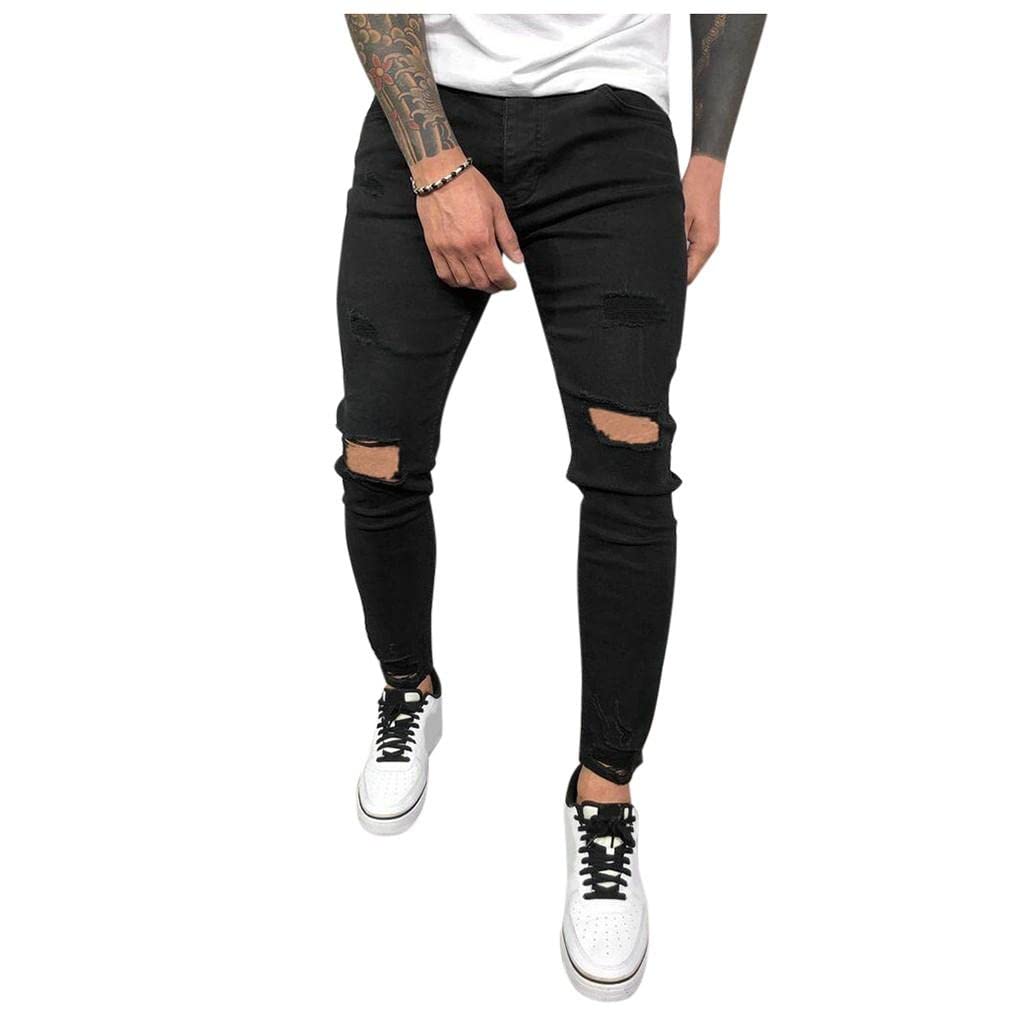 Gillberry Men's Slim-Fit Ripped Jeans - Stretch Comfortable Distressed Denim Pants with Moto Style | Athletic & Classic Fit Joggers for Casual Wear, Street Fashion & Night Out