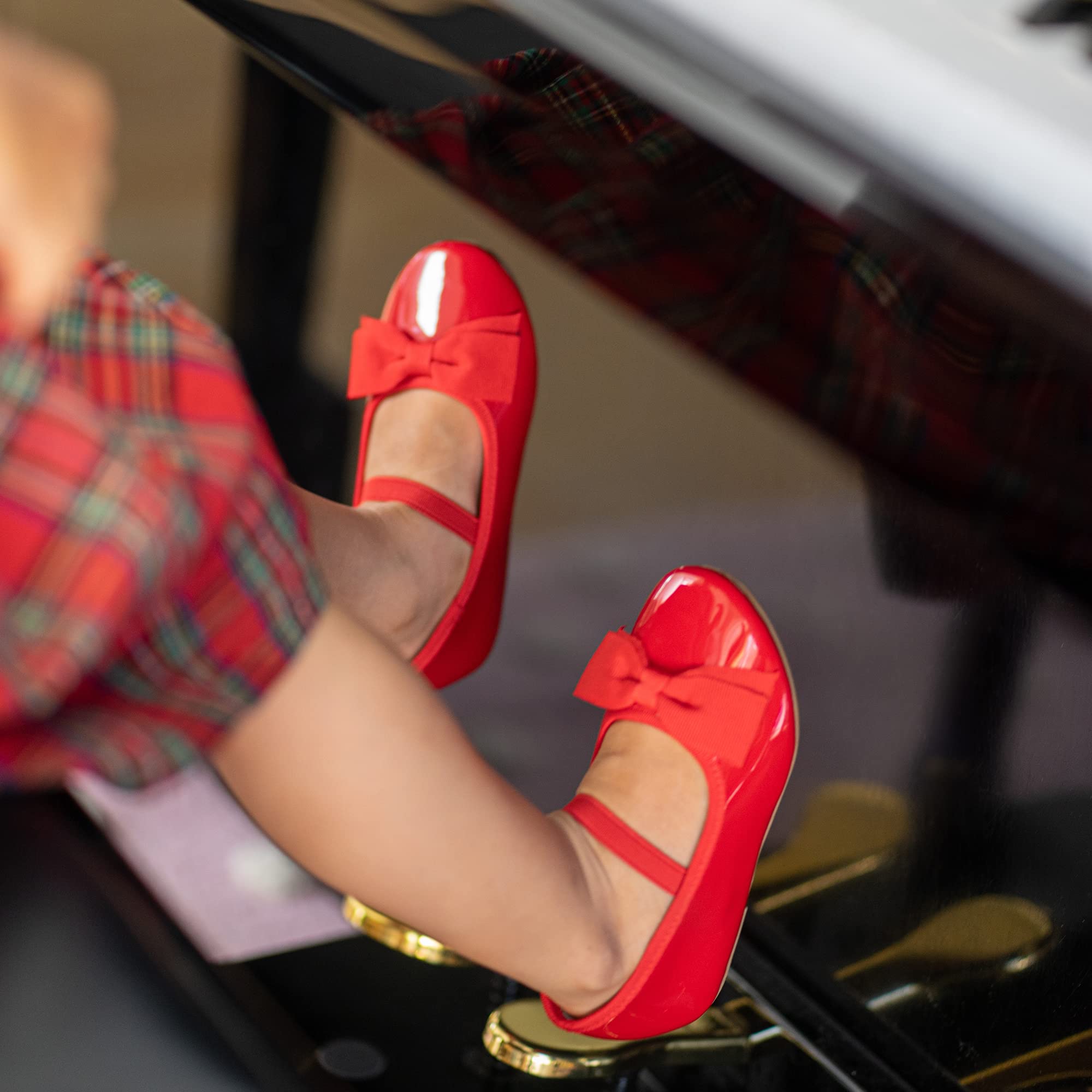 THEE BRON Girls Ballet Flats - Toddler Dress Shoes for Wedding, Party & Special Occasions - Comfortable Leather Mary Janes for Infants & Toddlers (Perfect for Flower Girls, Birthday Parties & Formal Events)