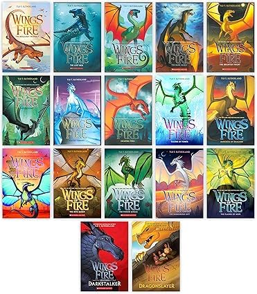 Wings of Fire Complete 17-Book Series Set (Books 1-15 + 2 Bonus Books) by Tui T. Sutherland - Perfect Fantasy Book Collection for Kids & Teens Reading Adventure