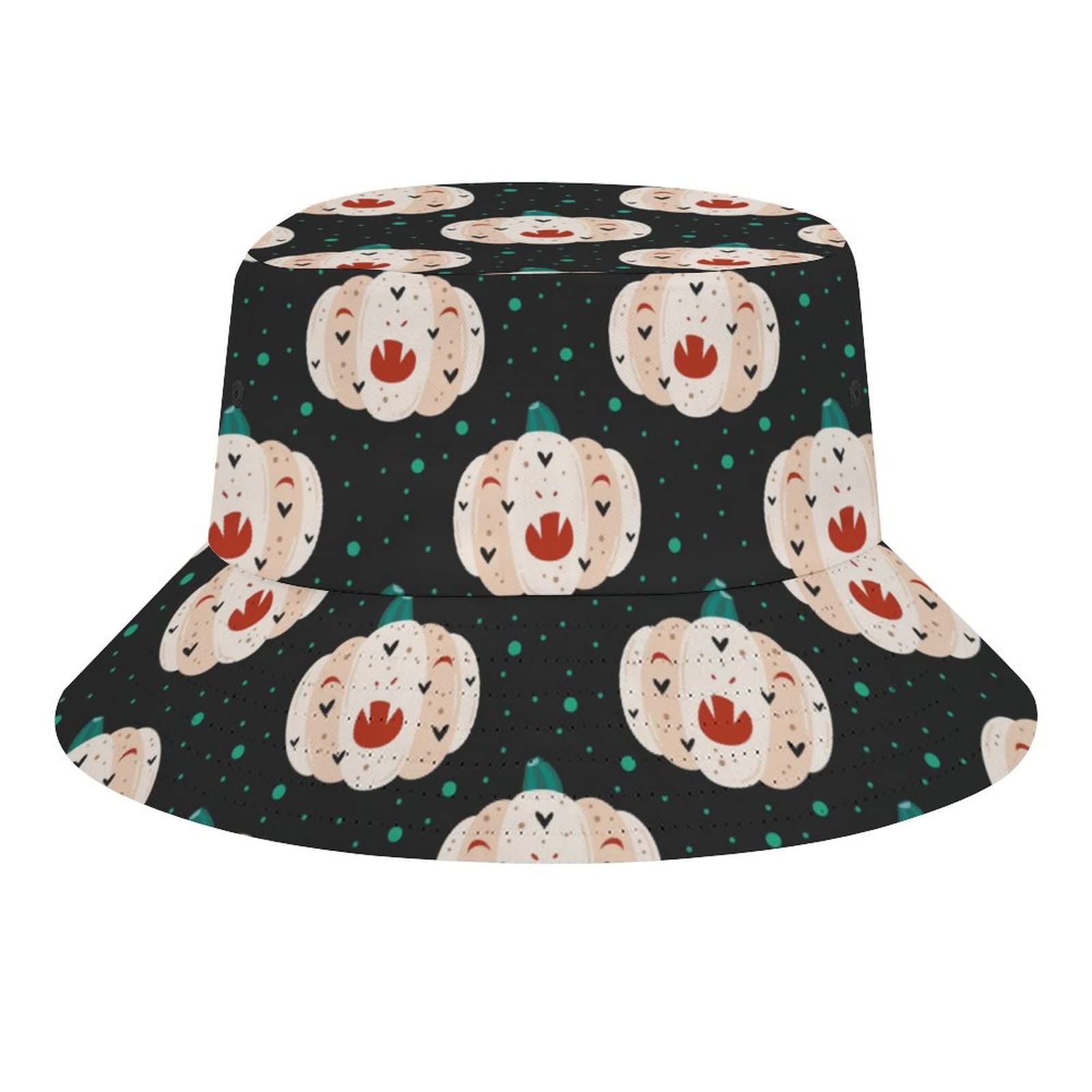 Daikokuten Halloween Pumpkin Bucket Hat - Unisex Sun Protection Hat for Beach, Travel, Outdoor & Fishing | Perfect for Halloween Costumes, Summer Vacations & Outdoor Adventures