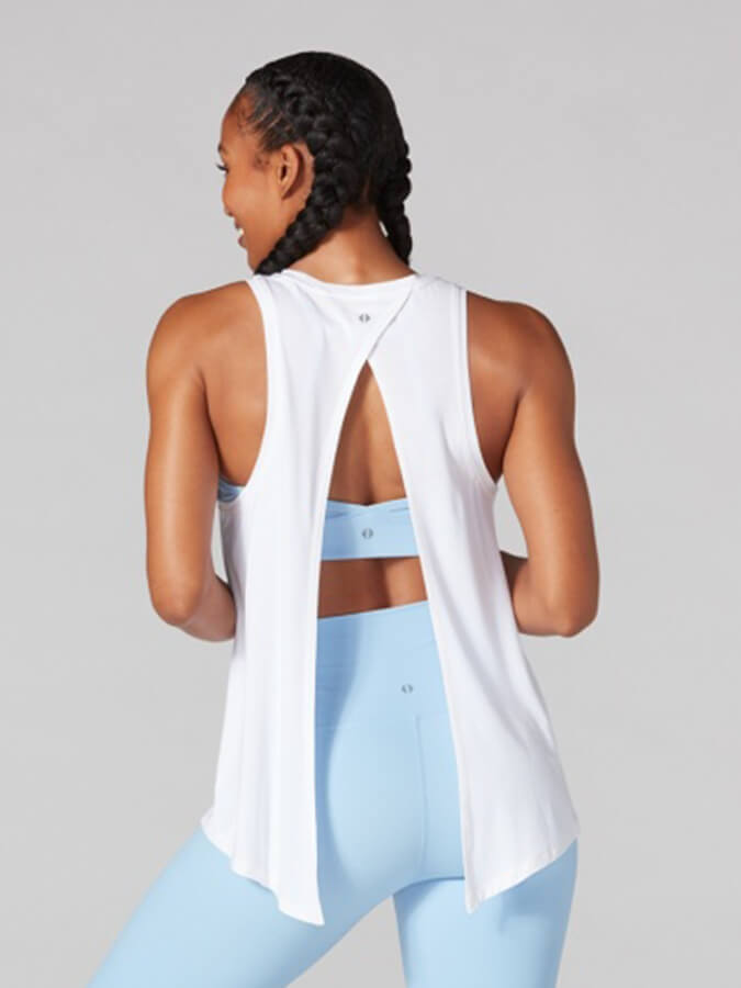 Tavi Tie Back Women's Tank Top - White - Sexy Summer Casual Top for Beach, Party & Date Night