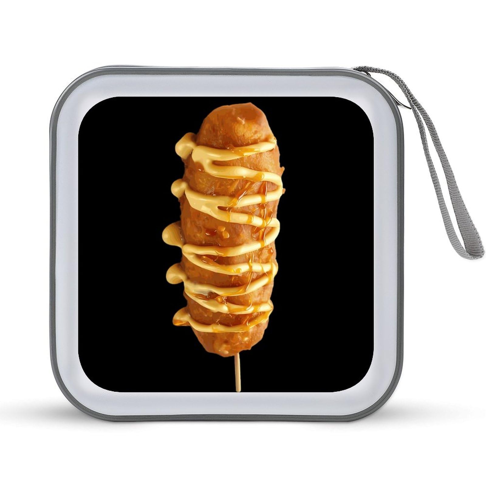 Corn Dog Lover Cute CD Case Holder - Portable DVD Disc Storage Wallet Organizer for Car, Home & Travel | Compact Media Storage for Road Trips, Commuting & Entertainment