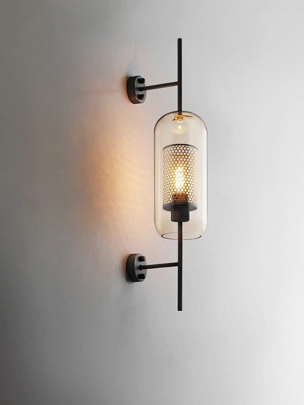 Chiswick Glass Wall Lamp - Modern LED Sconce Light for Living Room, Bedroom, and Hallway - Elegant Home Decor Lighting Fixture
