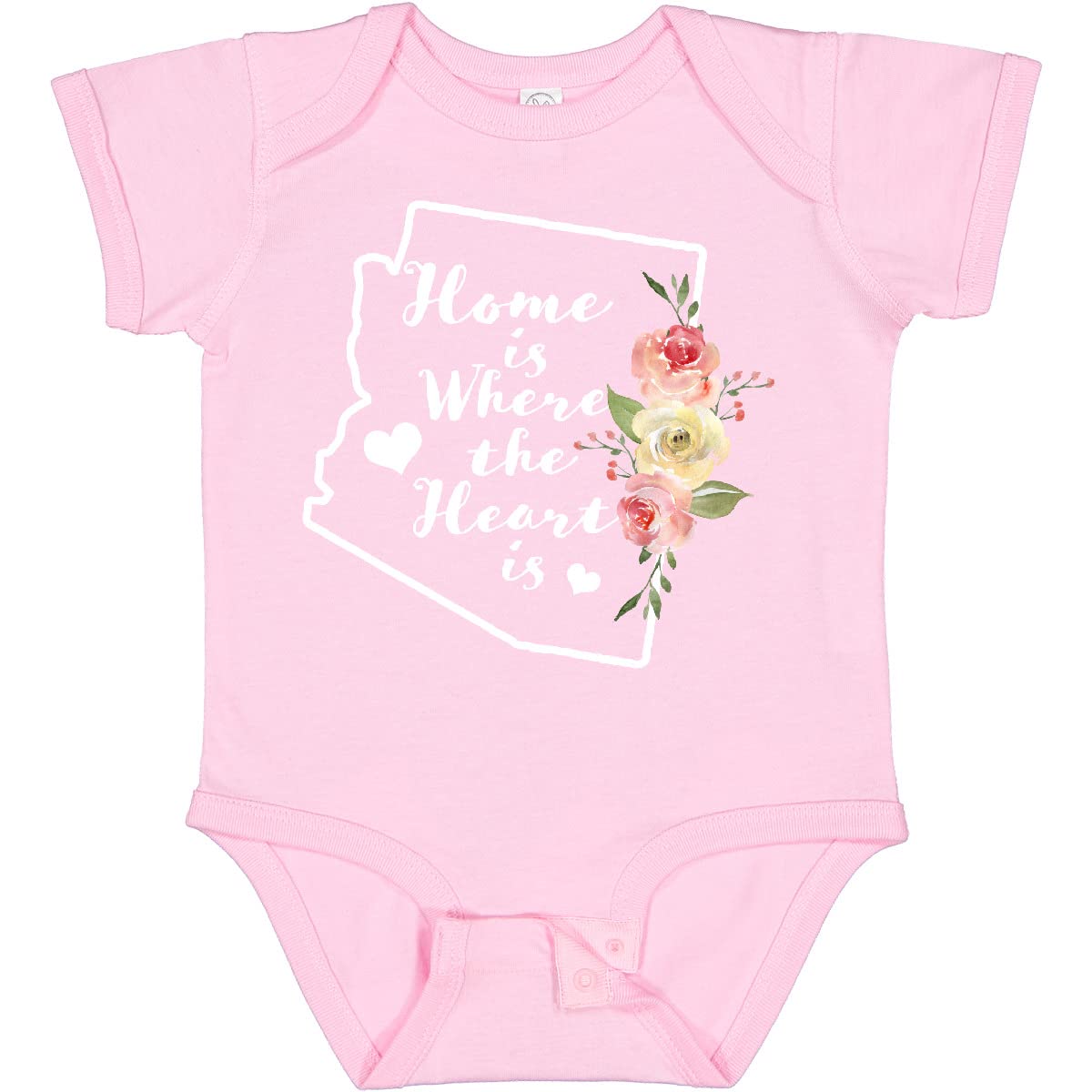 Inktastic Arizona Home is Where The Heart is Watercolor Baby Bodysuit - Soft Cotton Onesie for Newborns & Infants, Perfect for Family Photos, Baby Showers & Everyday Wear