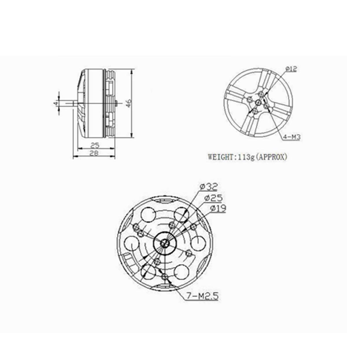 QWinOut 3-6S 380KV 4108 Brushless Motor for DIY Drones - 2080g Thrust, Compatible with 4/6/8-Axis Plant Protection UAVs (6-Pack) - Ideal for Agricultural Spraying, Aerial Photography & FPV Racing