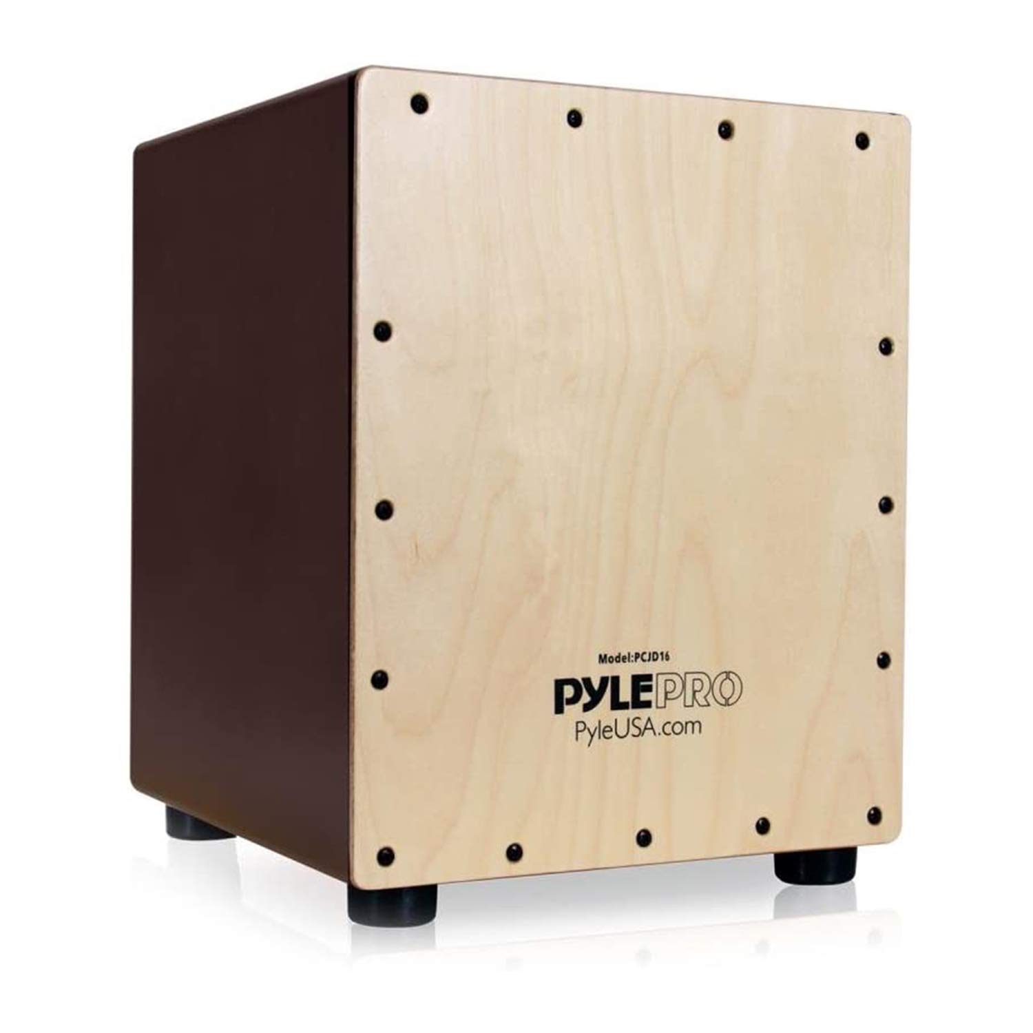 Pyle Cajón Drum - Portable Percussion Box with Internal Guitar Strings for Deep Bass, Slap & Crackle Sounds - Perfect for Jam Sessions, Live Performances & Home Music Practice - Ideal for Musicians, Bands & Music Lovers