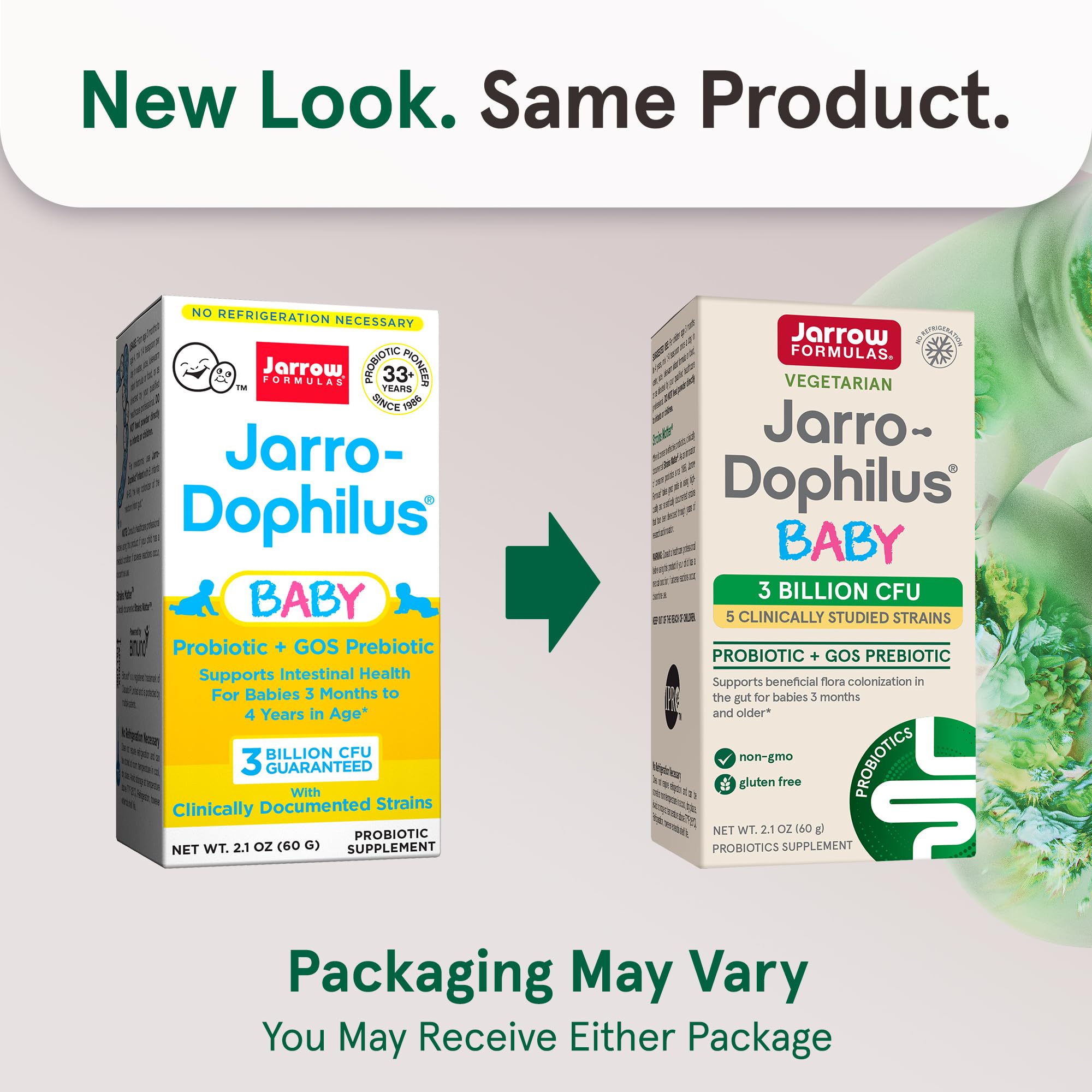 Jarrow Formulas Jarro-Dophilus Baby Probiotic + GOS Prebiotic Powder - 2.1 oz (60 Day Supply) - Gut Health & Immune Support for Infants - Pack of 12 - Ideal for Colic Relief, Digestion & Diaper Rash Prevention