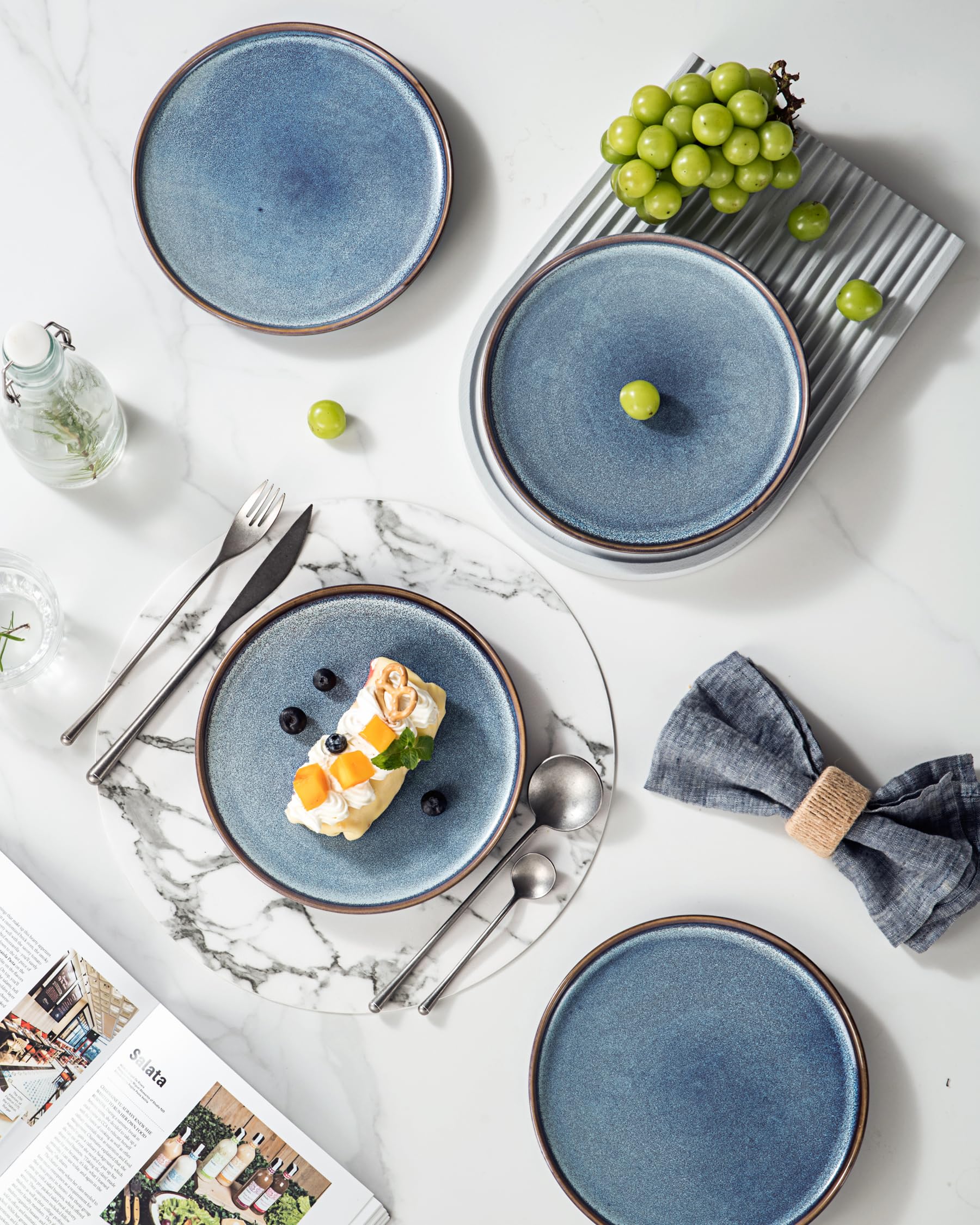 UNICASA 4-Pack Ceramic Plates 8.25